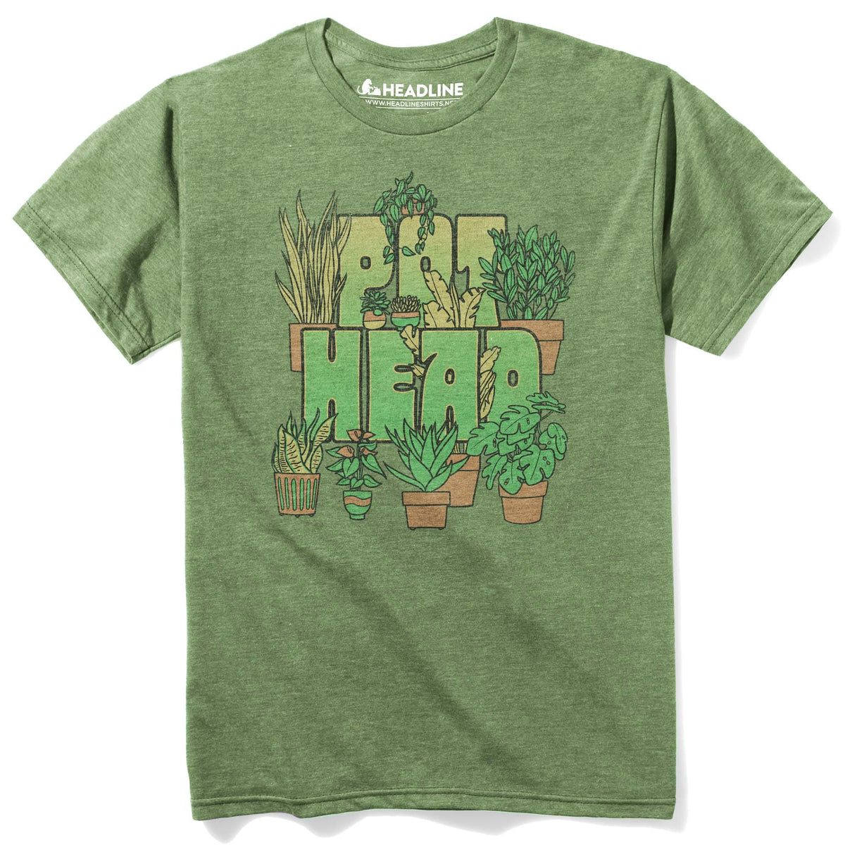 Men&#39;s Pot Head Vintage Marijuana Graphic T-Shirt | Cool House Plant Enthusiast Tee | Solid Threads