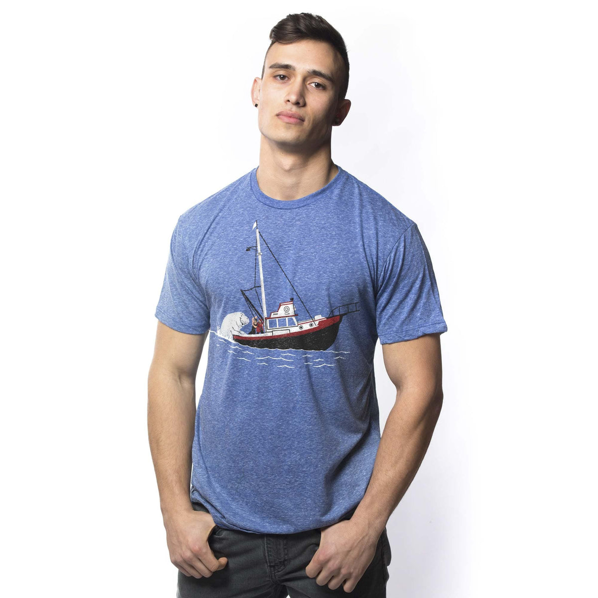 Men's Not Exactly Jaws Designer Graphic T-Shirt | Funny Manatee Movie  Tee On Model | Solid Threads