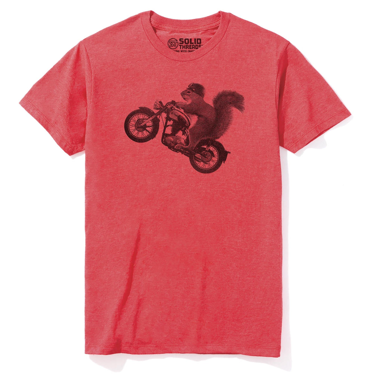 Fuzzy Rider Cool Staple T-shirt in Red Heather - Front View