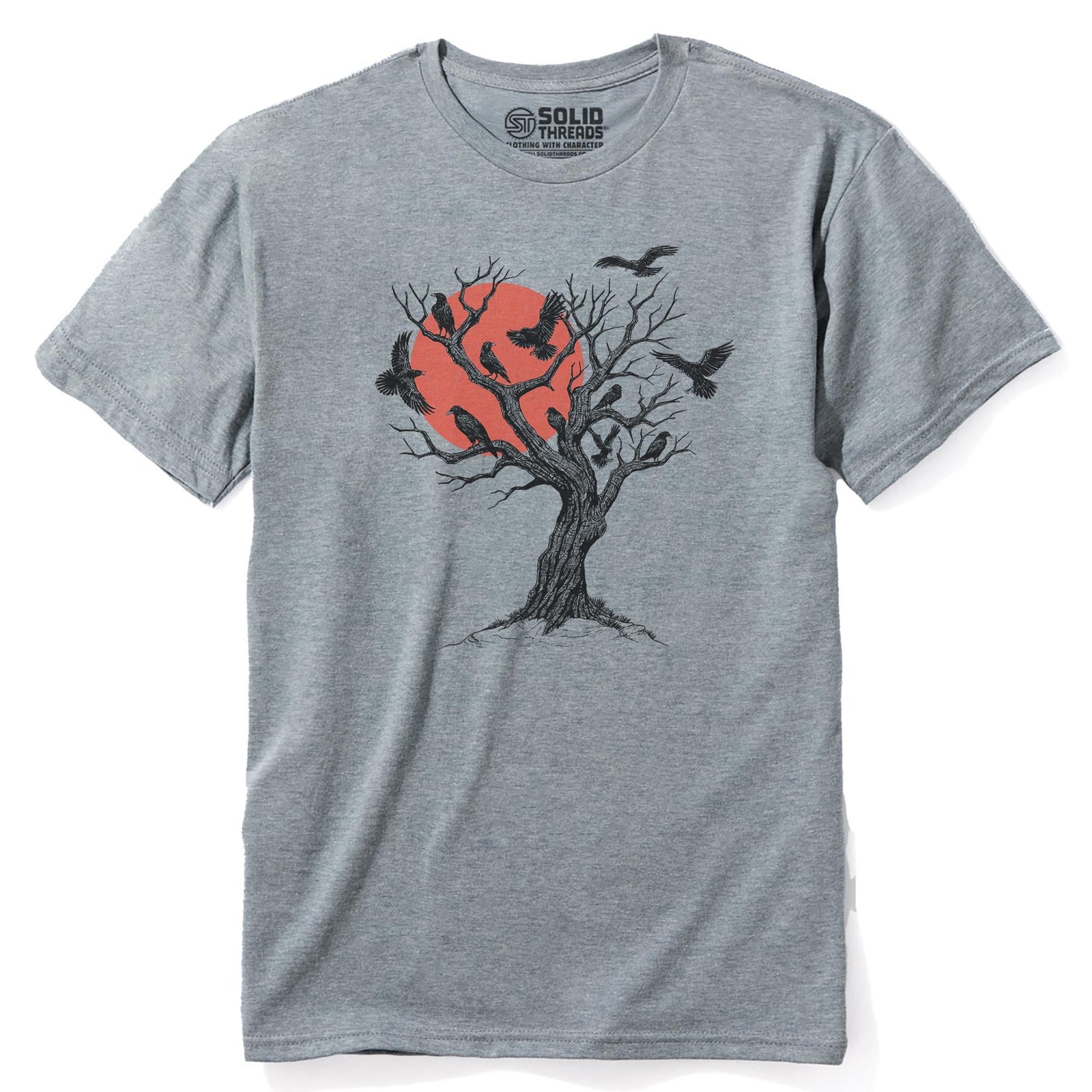 Murder At Sunset Designer Staple T-shirt in Ash Heather - Front View