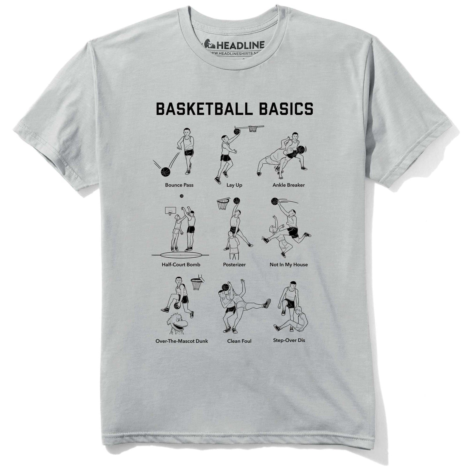 Men's Basketball Basics Funny Graphic T-Shirt | Cool Sports Teammate Parody Tee | Solid Threads