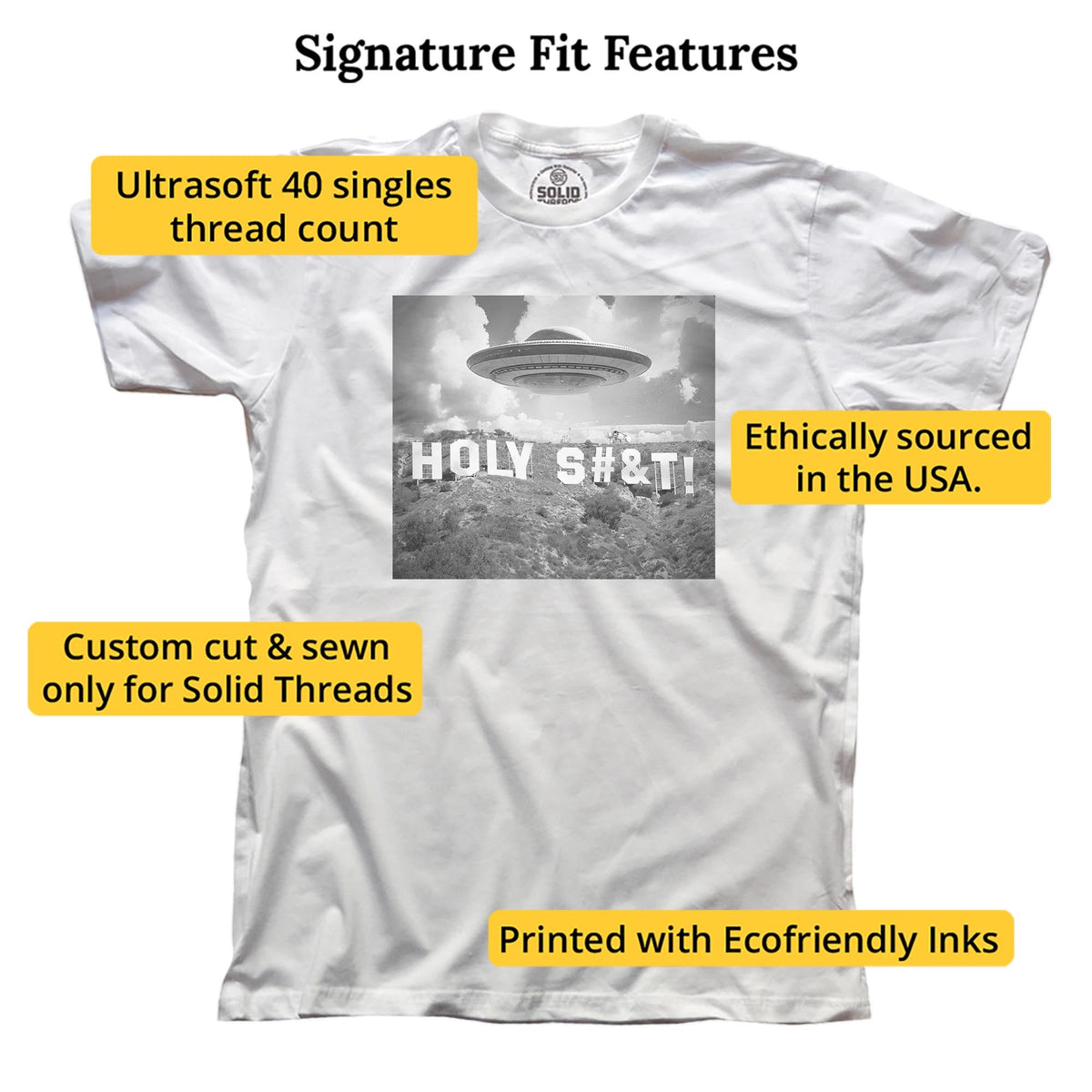 Not A Good Sign Cool Signature T-shirt in White - Fit Attributes