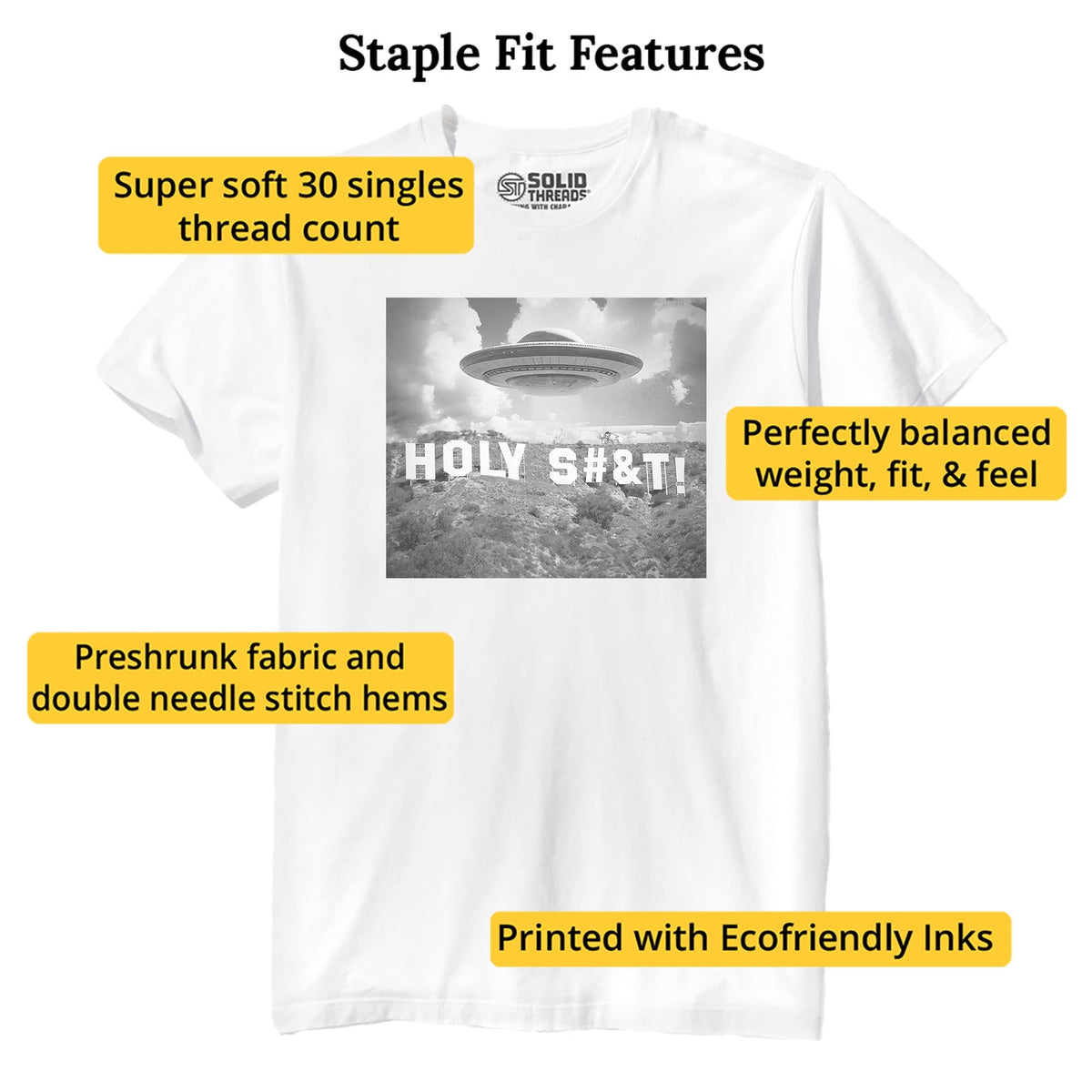 Not A Good Sign Cool Staple T-shirt in White - Fit Attributes