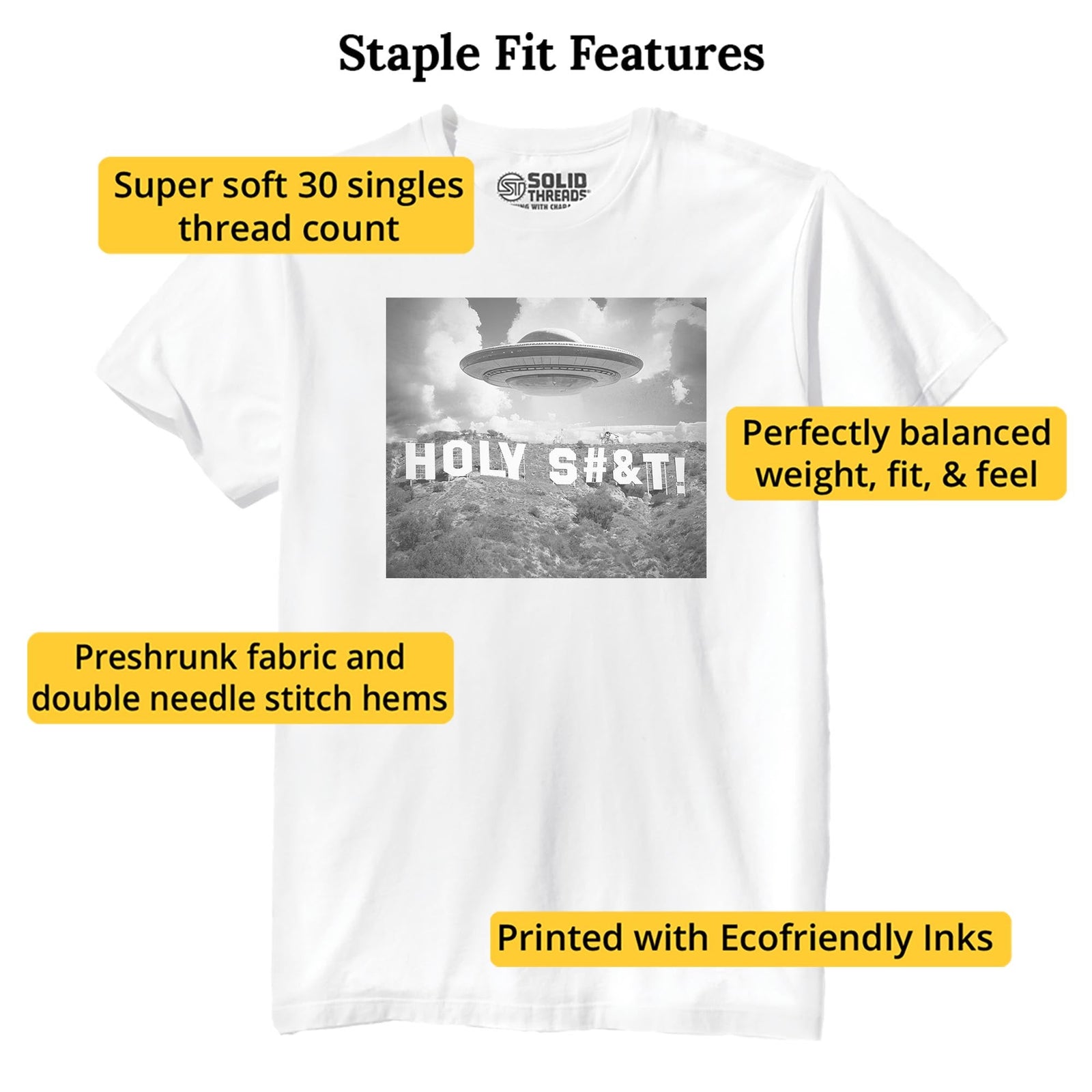 Not A Good Sign Cool Staple T-shirt in White - Fit Attributes