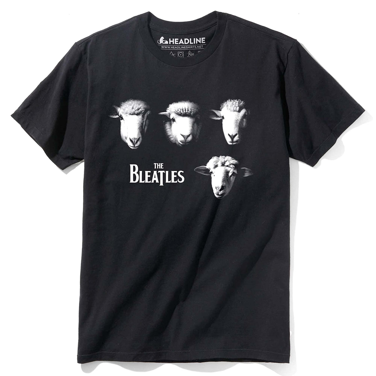Men&#39;s The Bleatles Funny Fab 4 Graphic T-Shirt | Vintage Sheep Vinyl Album Pun Tee | Solid Threads