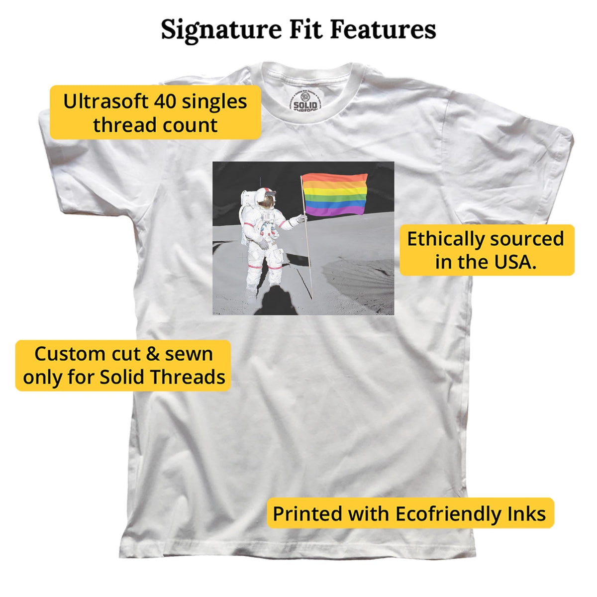 One Giant Leap Cool Signature T-shirt in White - Fit Attributes