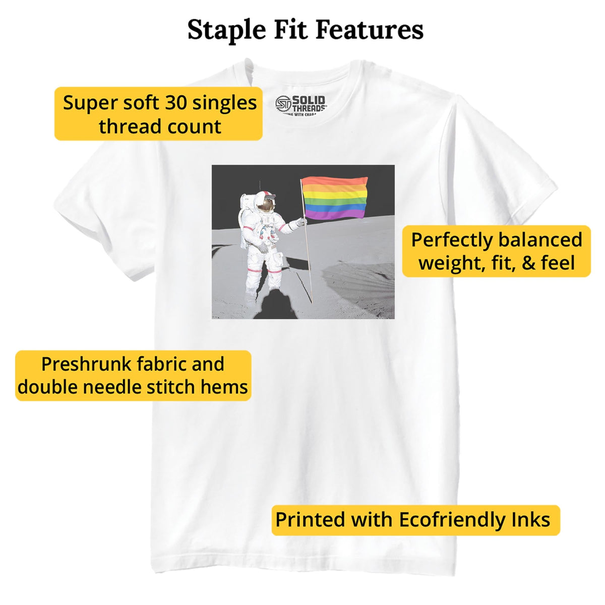 One Giant Leap Cool Staple T-shirt in White - Fit Attributes