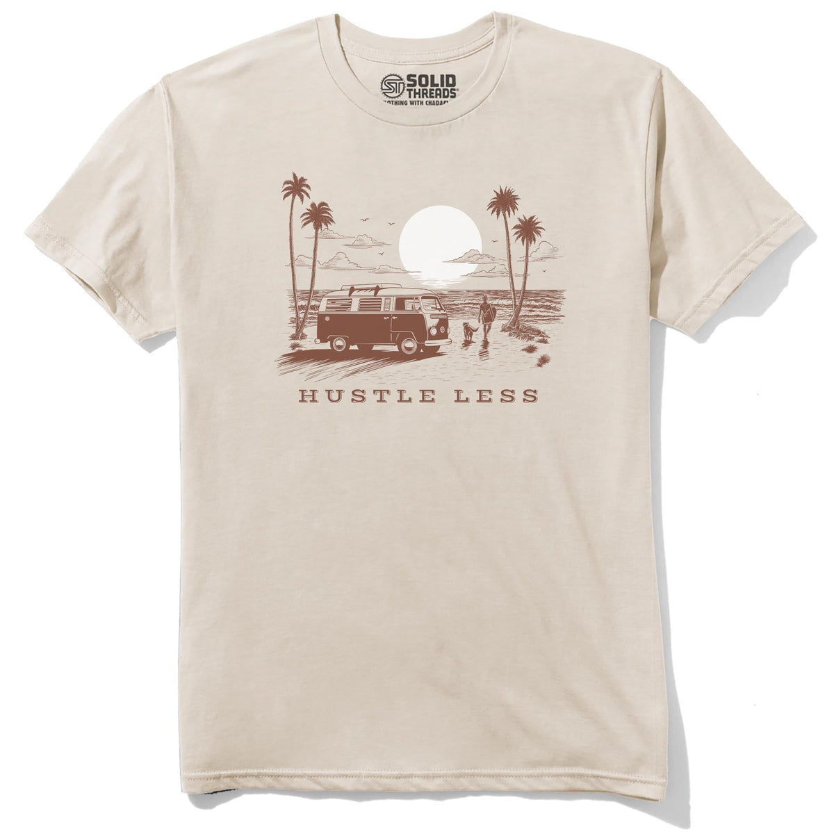 Hustle Less Cool Staple T-shirt in Natural - Front View
