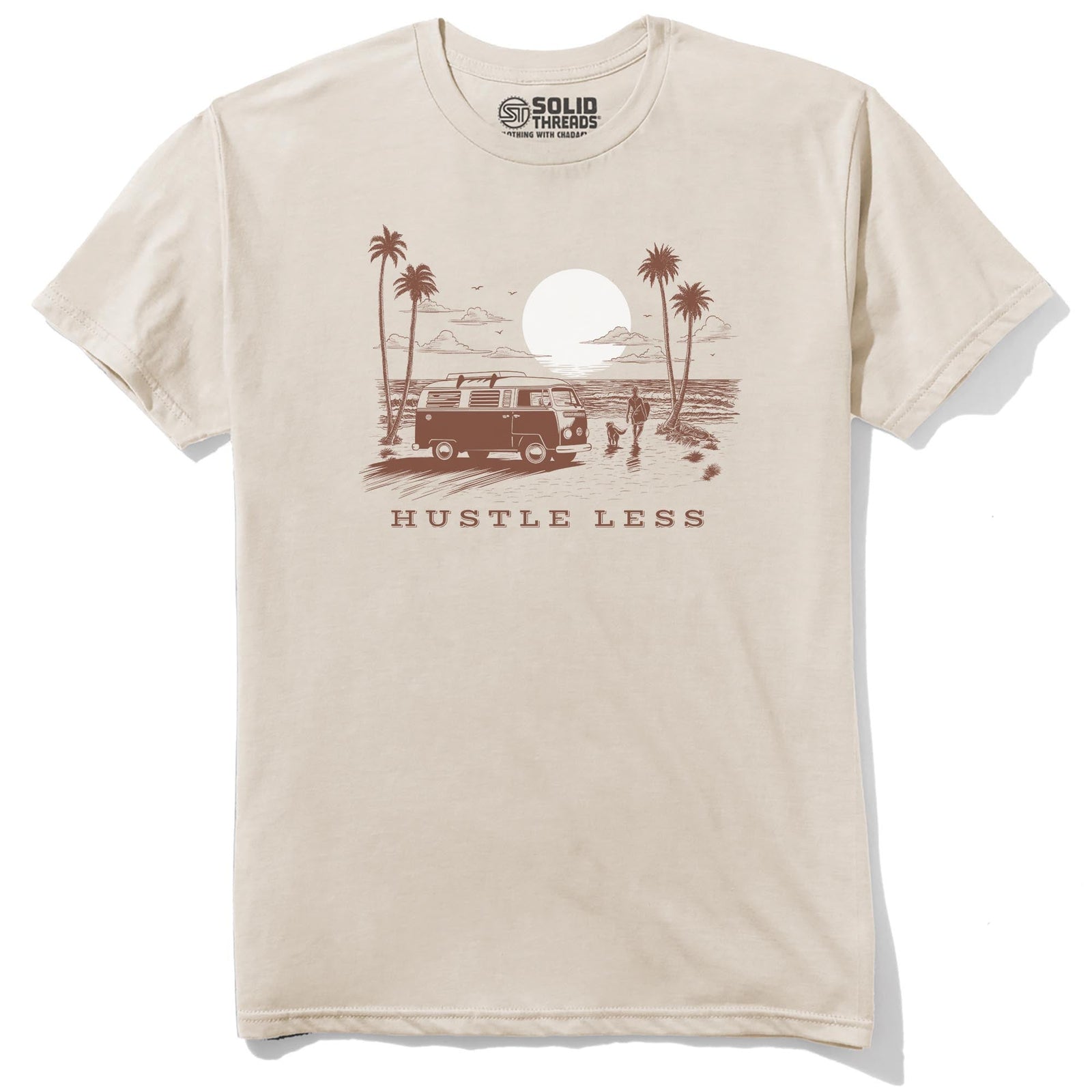 Hustle Less Cool Staple T-shirt in Natural - Front View