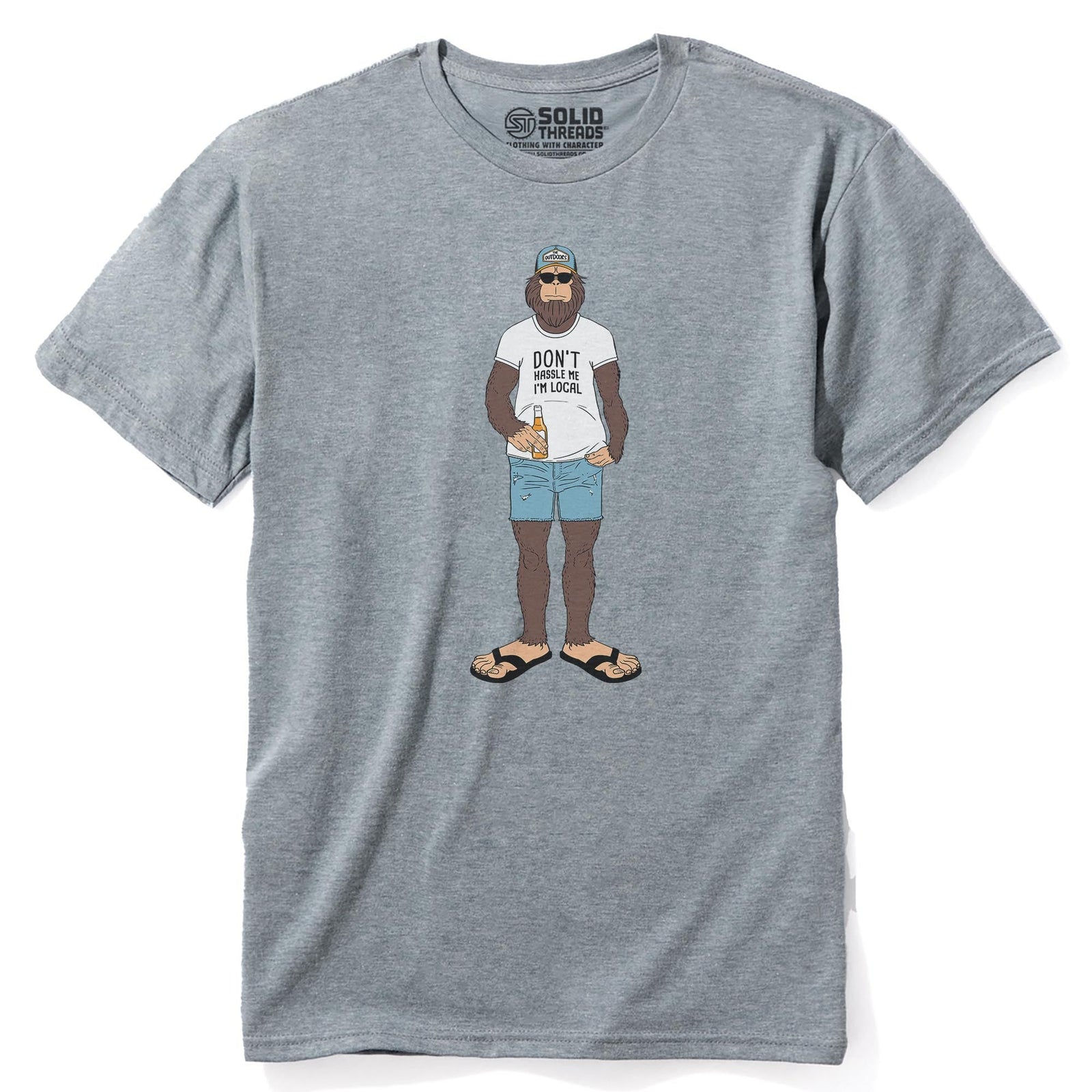 Chillfoot Funny Staple T-shirt in Ash Heather - Front View
