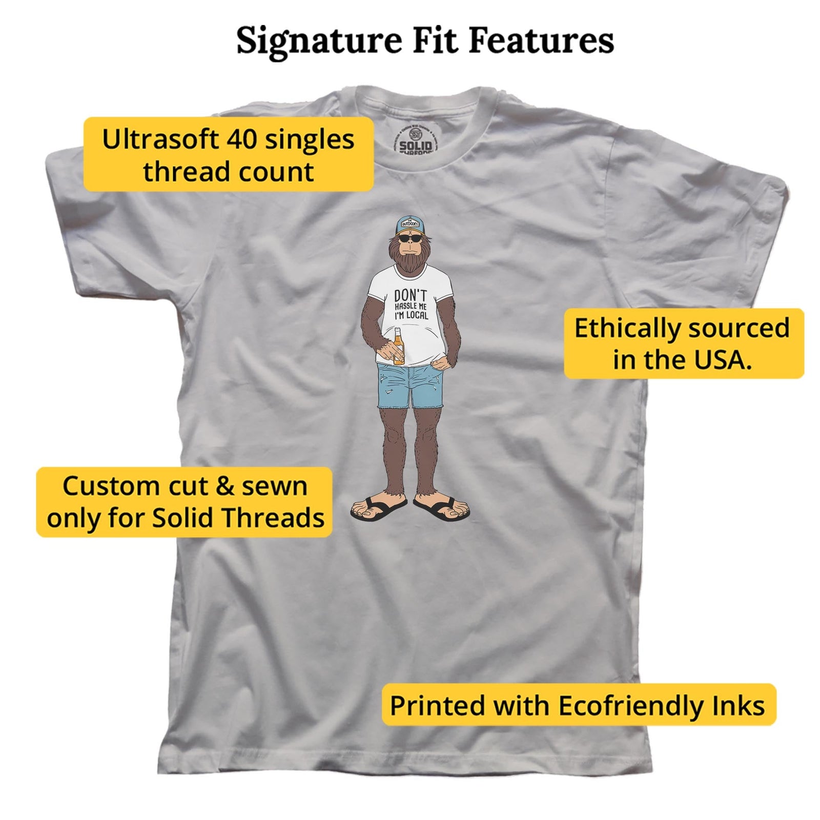Chillfoot Funny Signature T-shirt in Silver - Fit Attributes