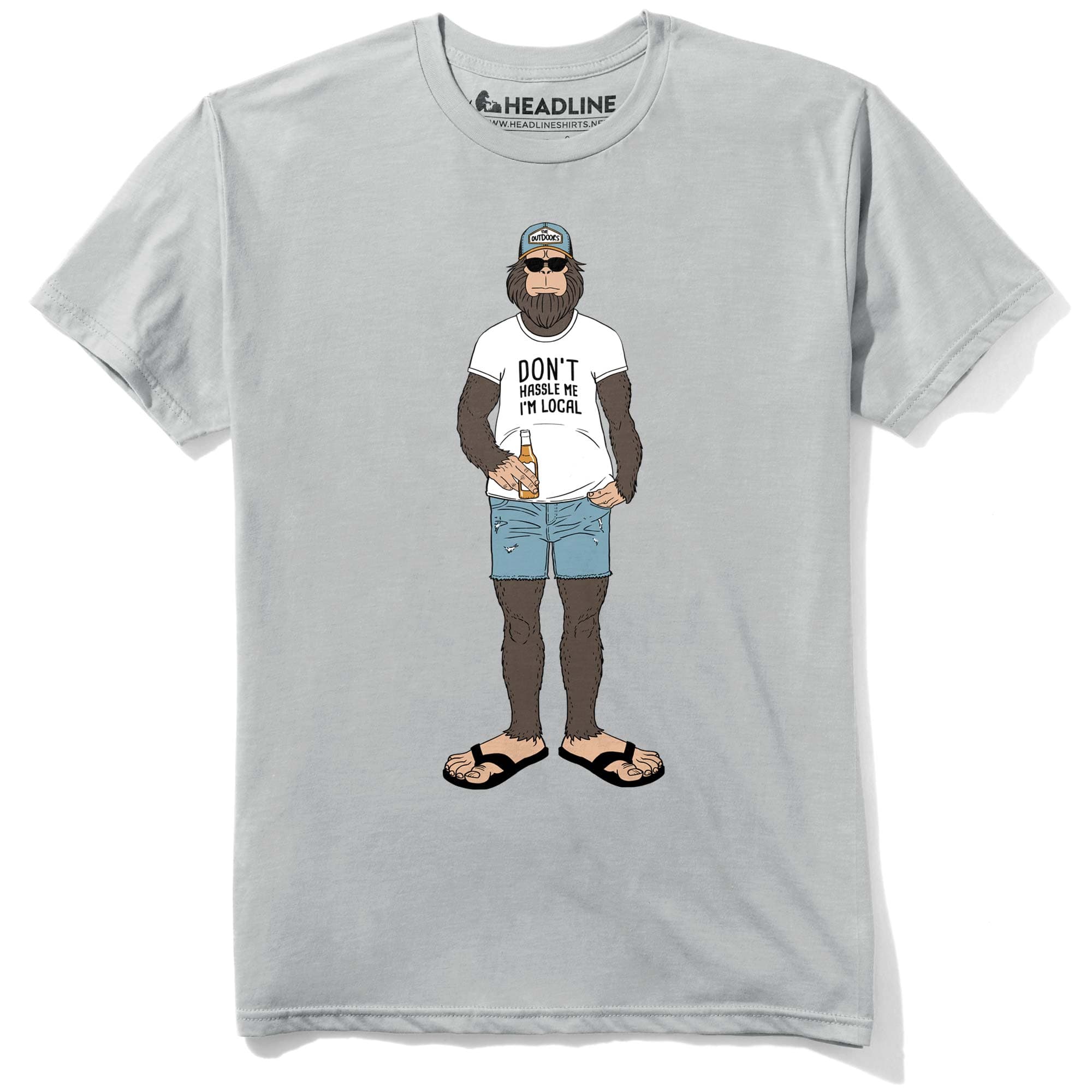 Men's Chillfoot Funny Graphic T-Shirt | Cool Bigfoot Beer  Tee | Solid Threads