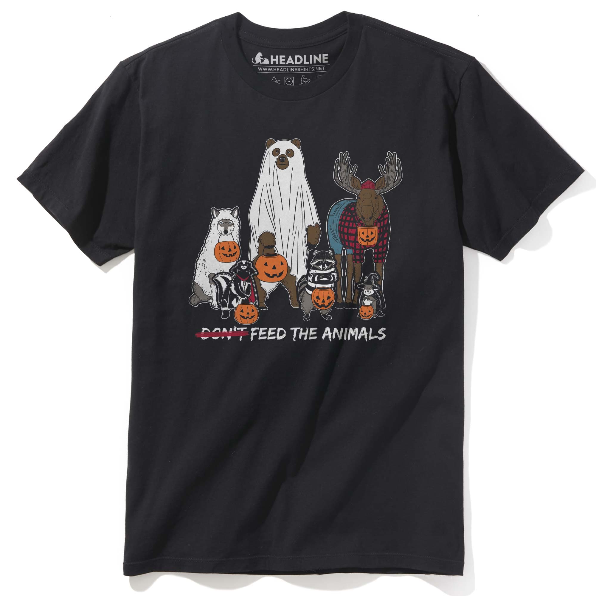 Feed The Animals Funny Graphic T-Shirt | Cool Cute Halloween  Tee | Solid Threads