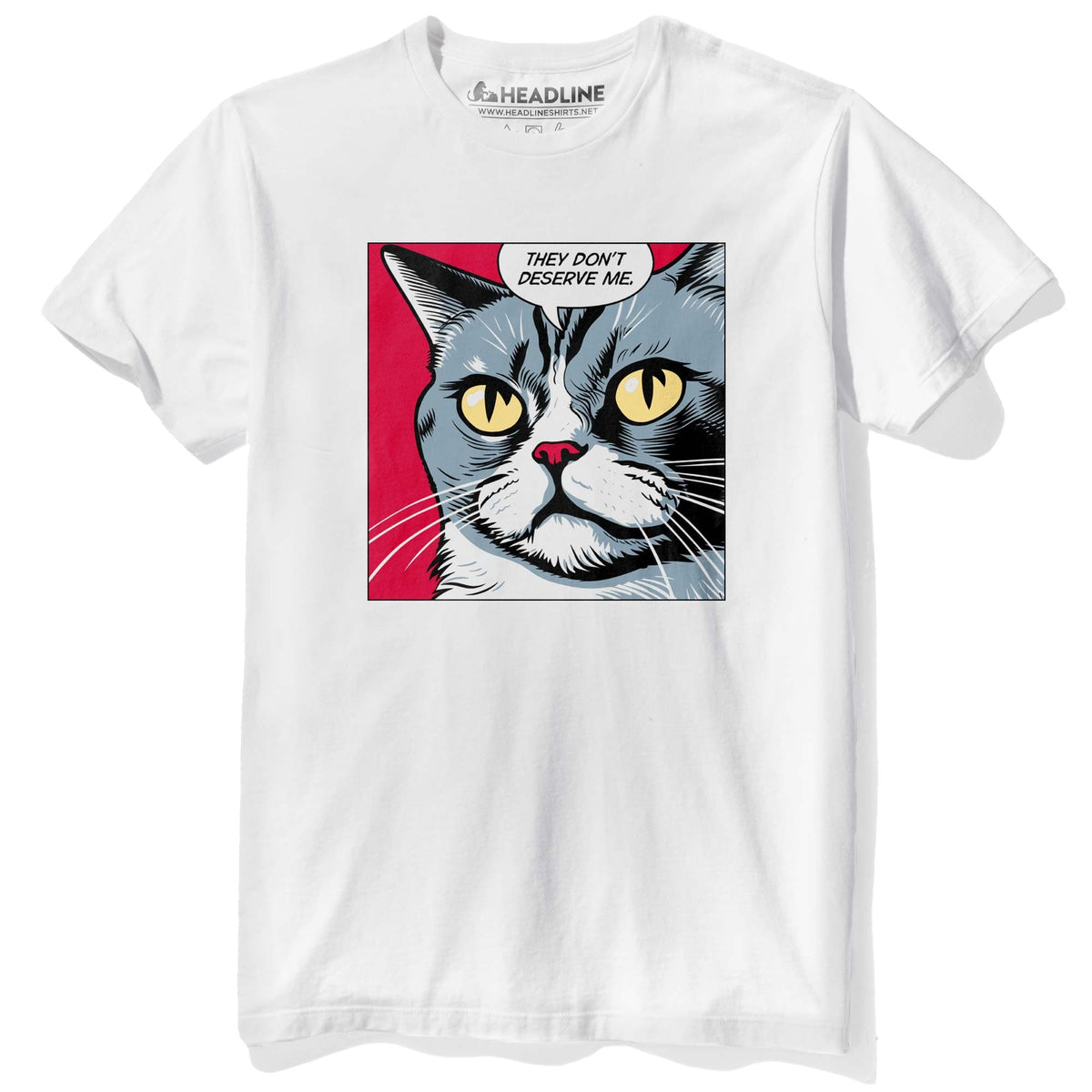 Men&#39;s Narcissistic Cat Designer Graphic T-Shirt | Funny Art Comic  Tee | Solid Threads