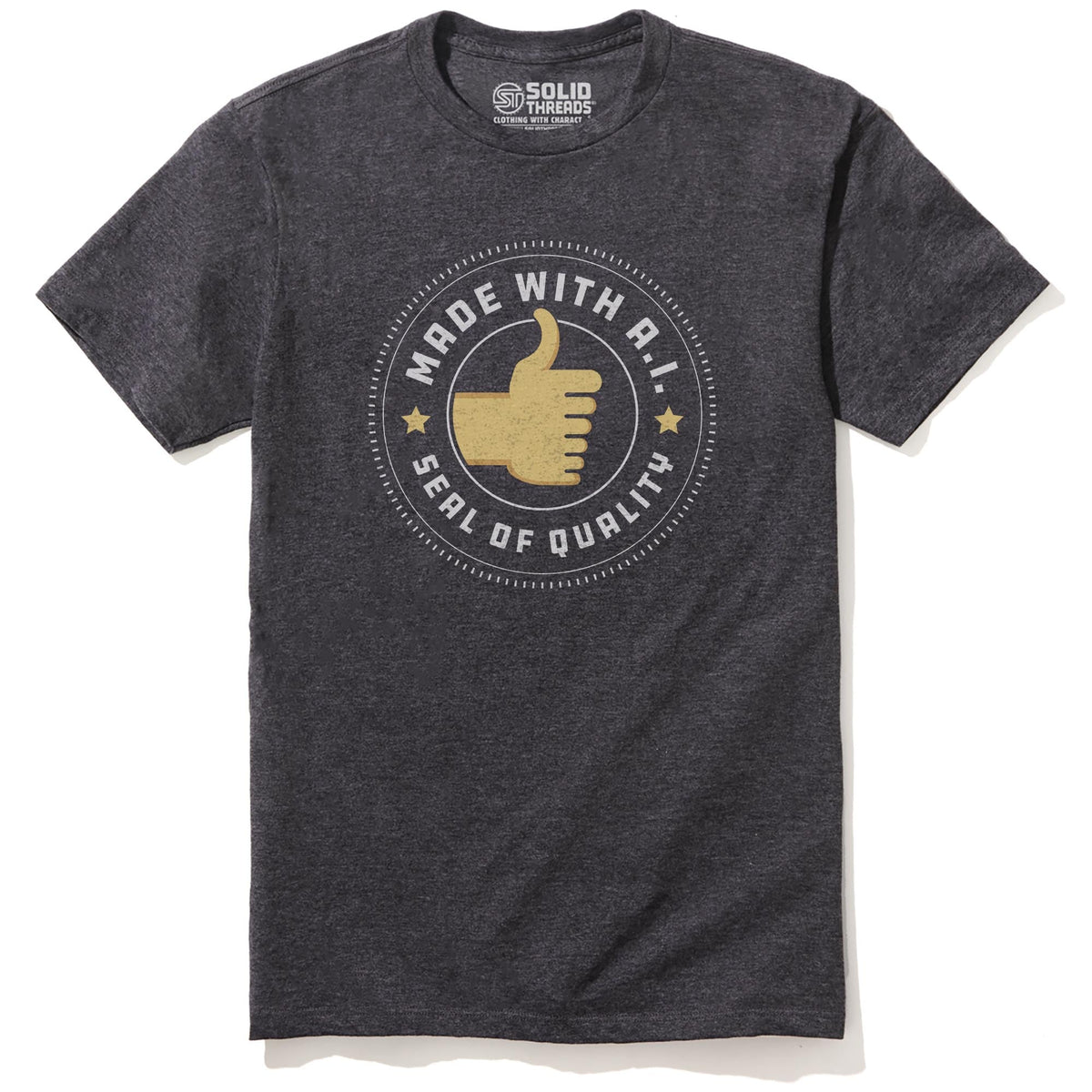 A.i. Seal Of Quality Designer Staple T-shirt in Charcoal Heather - Front View