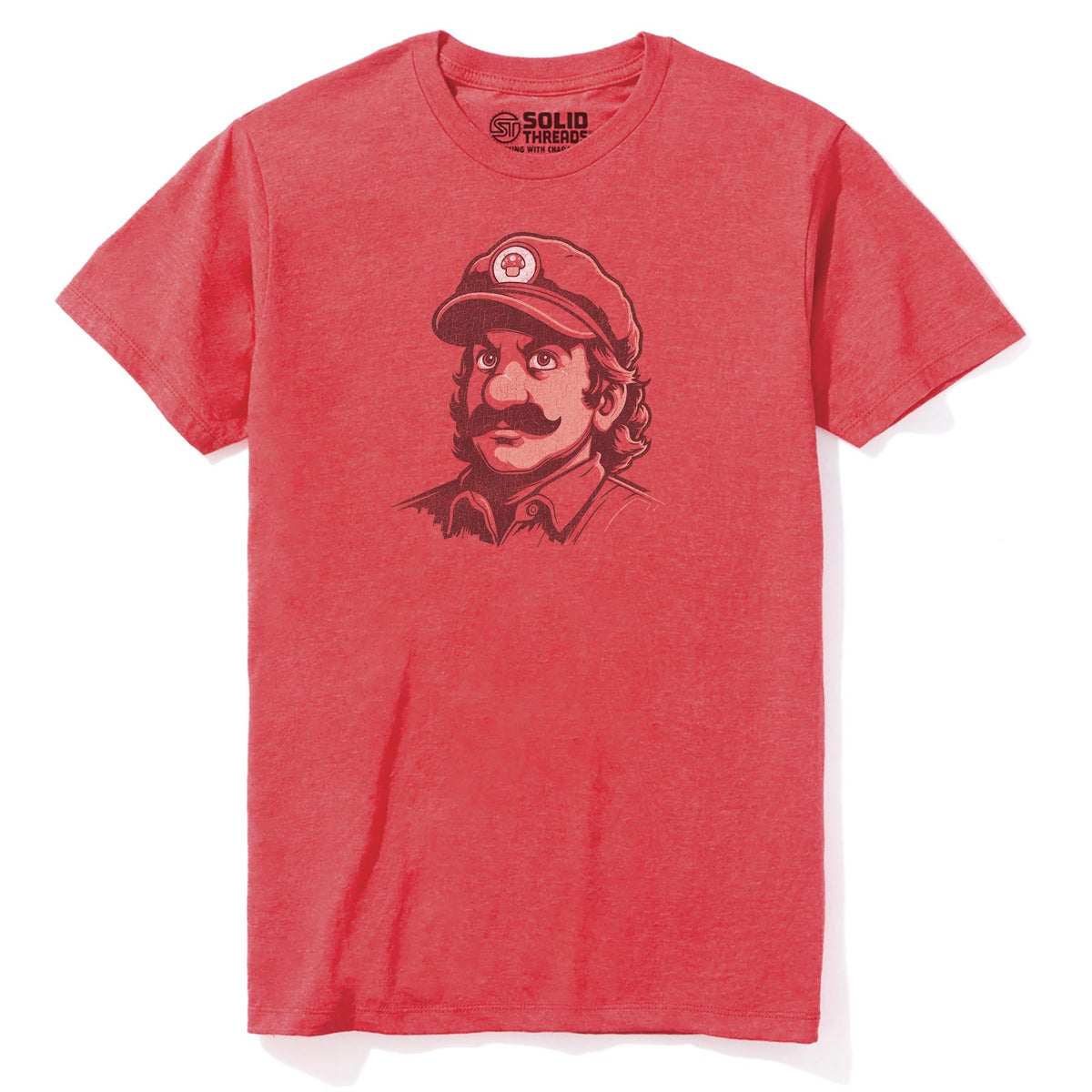 Mushroom Revolution Cool Staple T-shirt in Red Heather - Front View