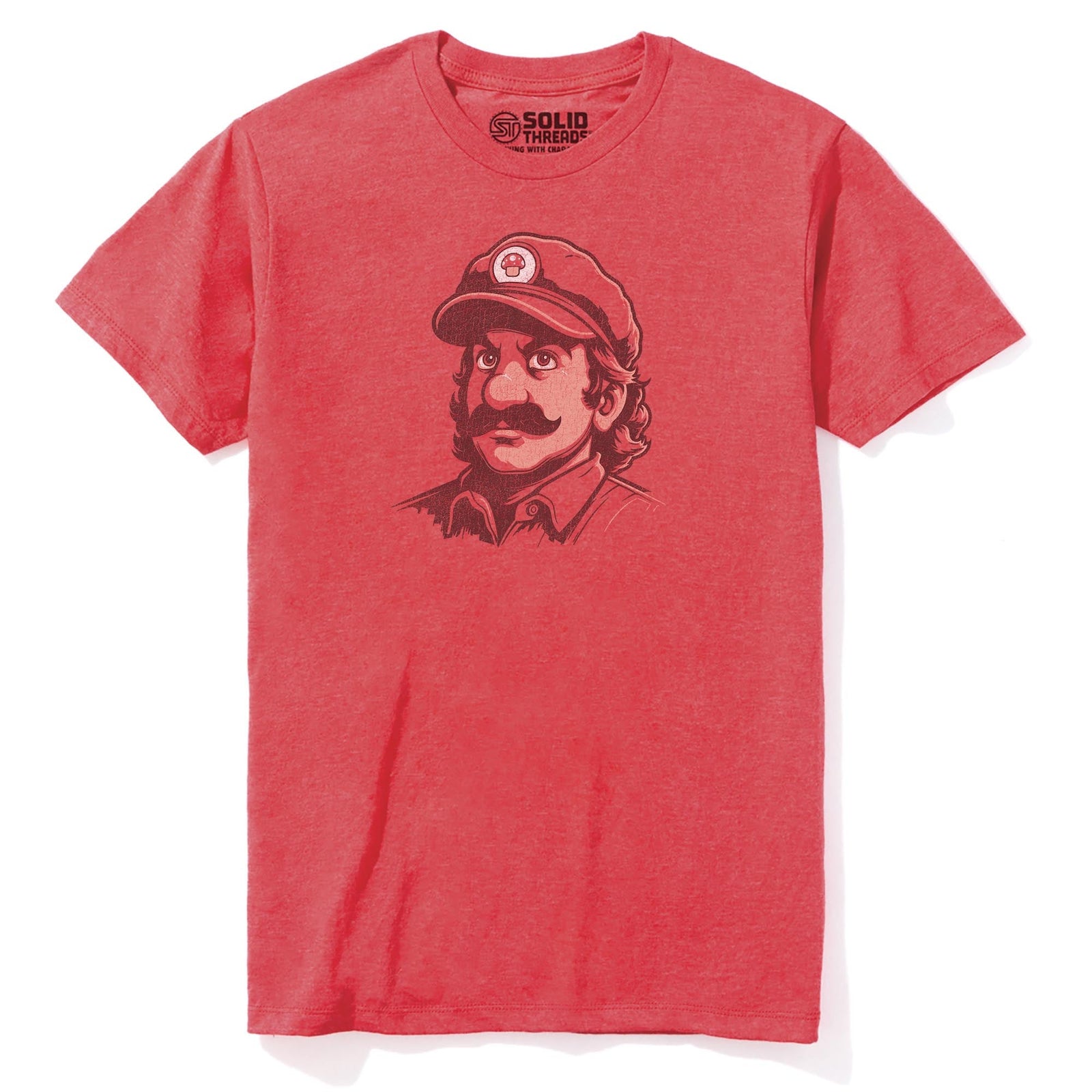 Mushroom Revolution Cool Staple T-shirt in Red Heather - Front View