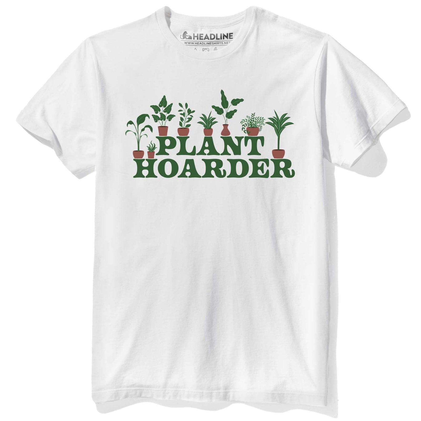 Men's Plant Hoarder Funny Graphic T-Shirt | Designer Gardening Succulents  Tee | Solid Threads