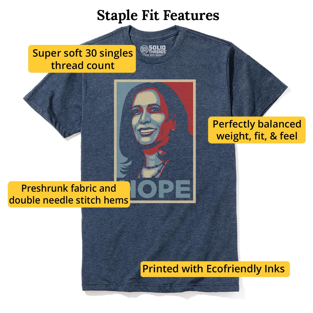 Kamala Hope Designer Staple T-shirt in Navy Heather - Fit Attributes