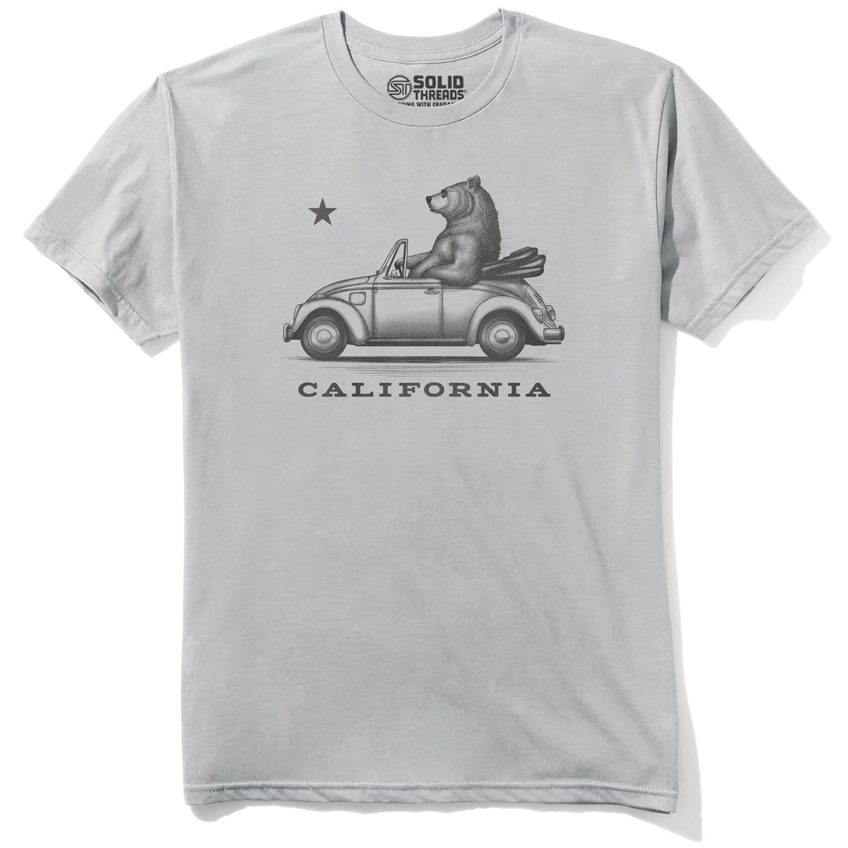 California Cruisin Vintage Staple T-shirt in Silver - Front View