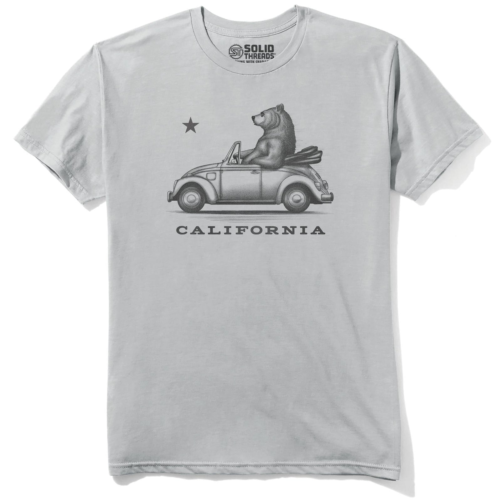 California Cruisin Vintage Staple T-shirt in Silver - Front View