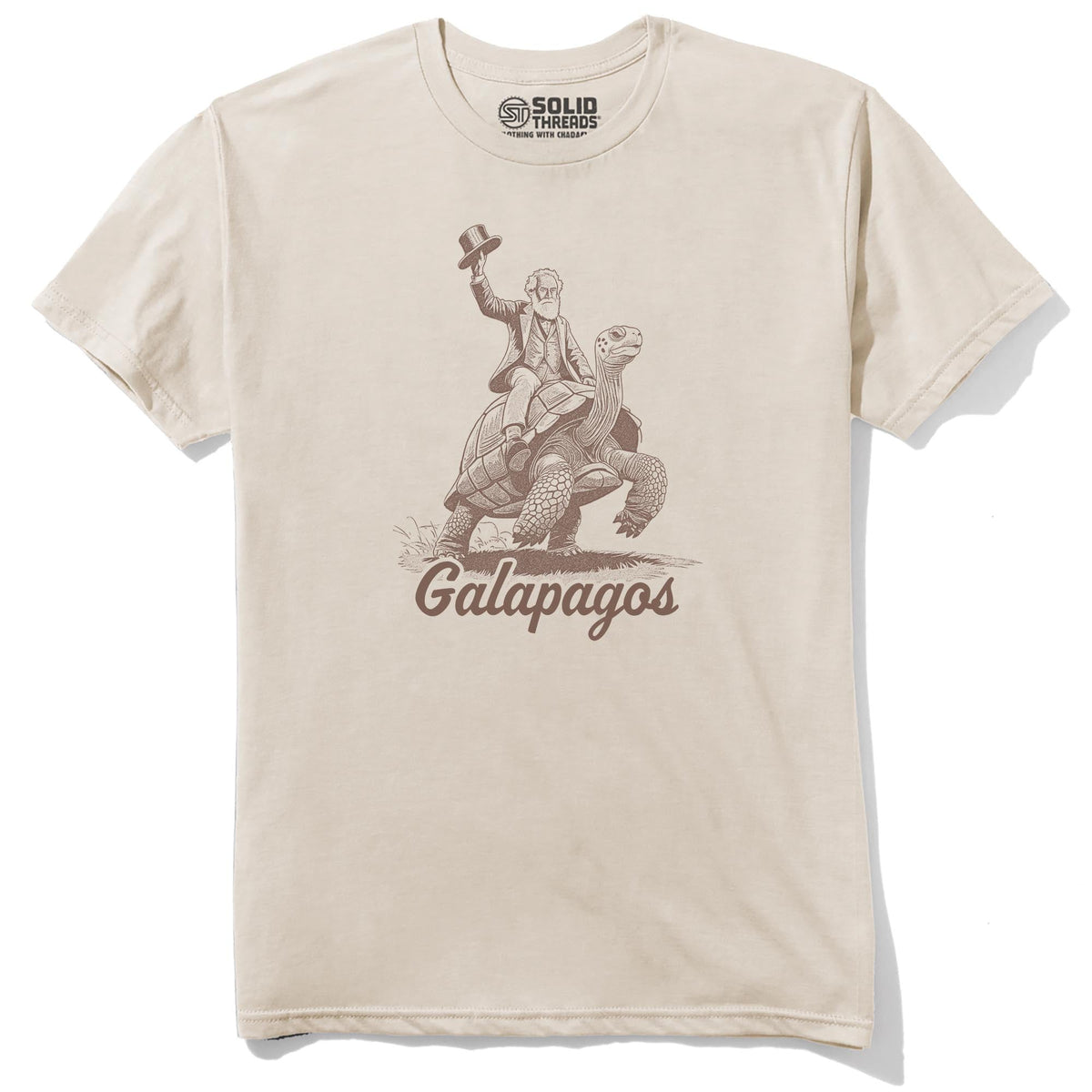 Galapagos Funny Staple T-shirt in Natural - Front View