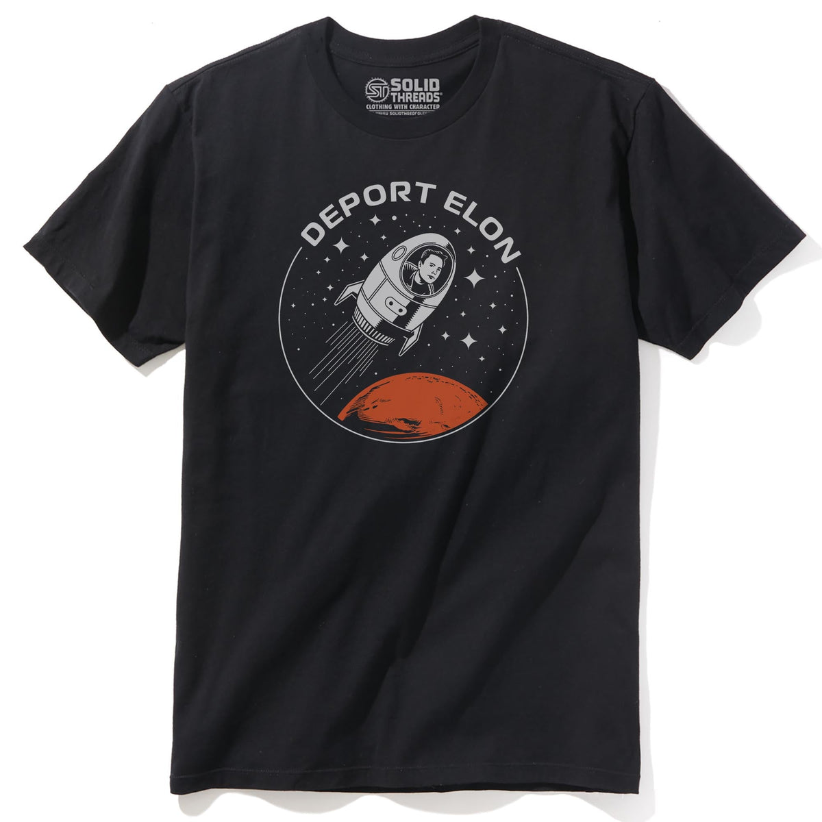 Deport Elon Cool Staple T-shirt in Black - Front View