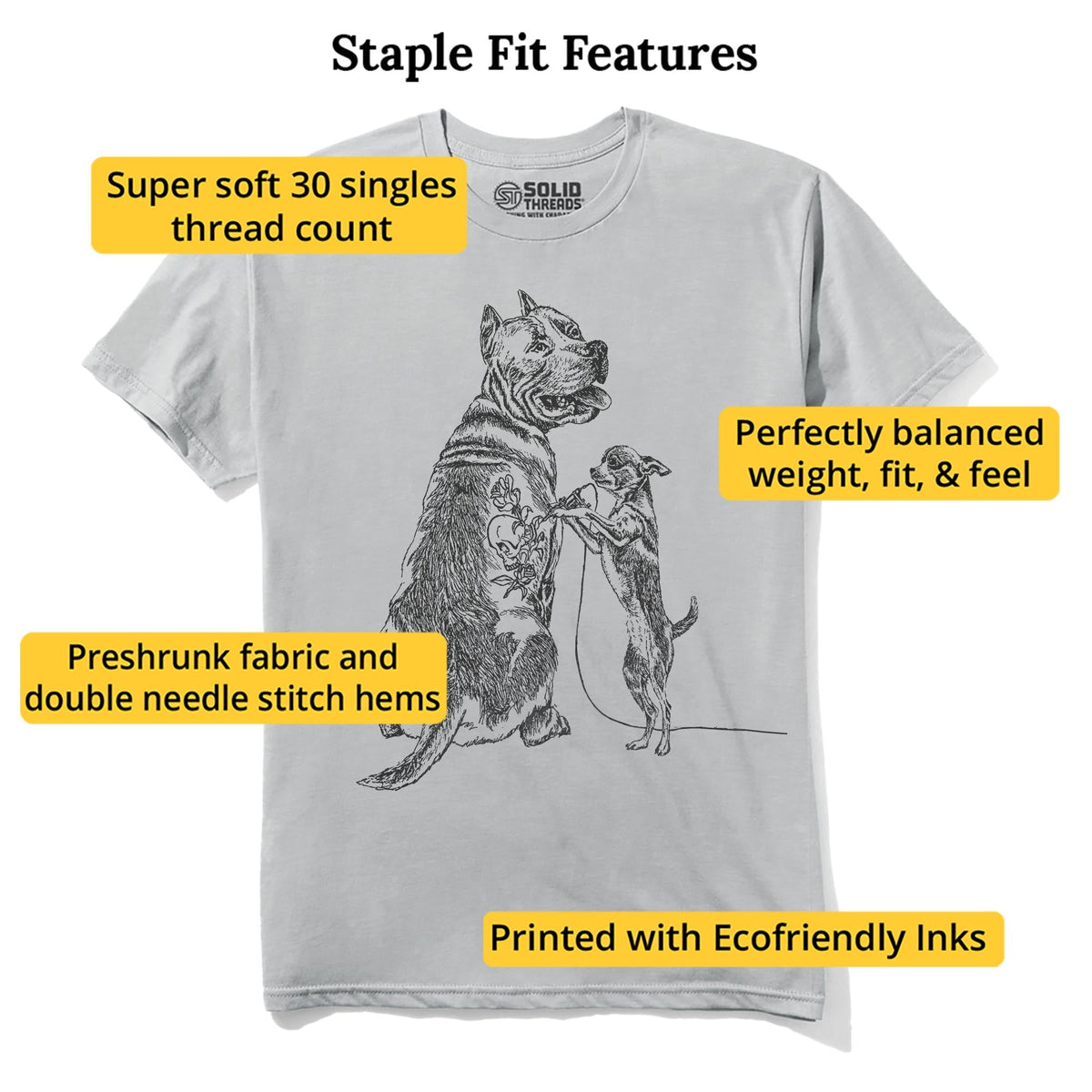 Getting Inked Cool Staple T-shirt in Silver - Fit Attributes