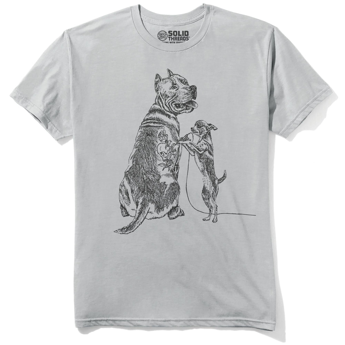 Getting Inked Cool Staple T-shirt in Silver - Front View