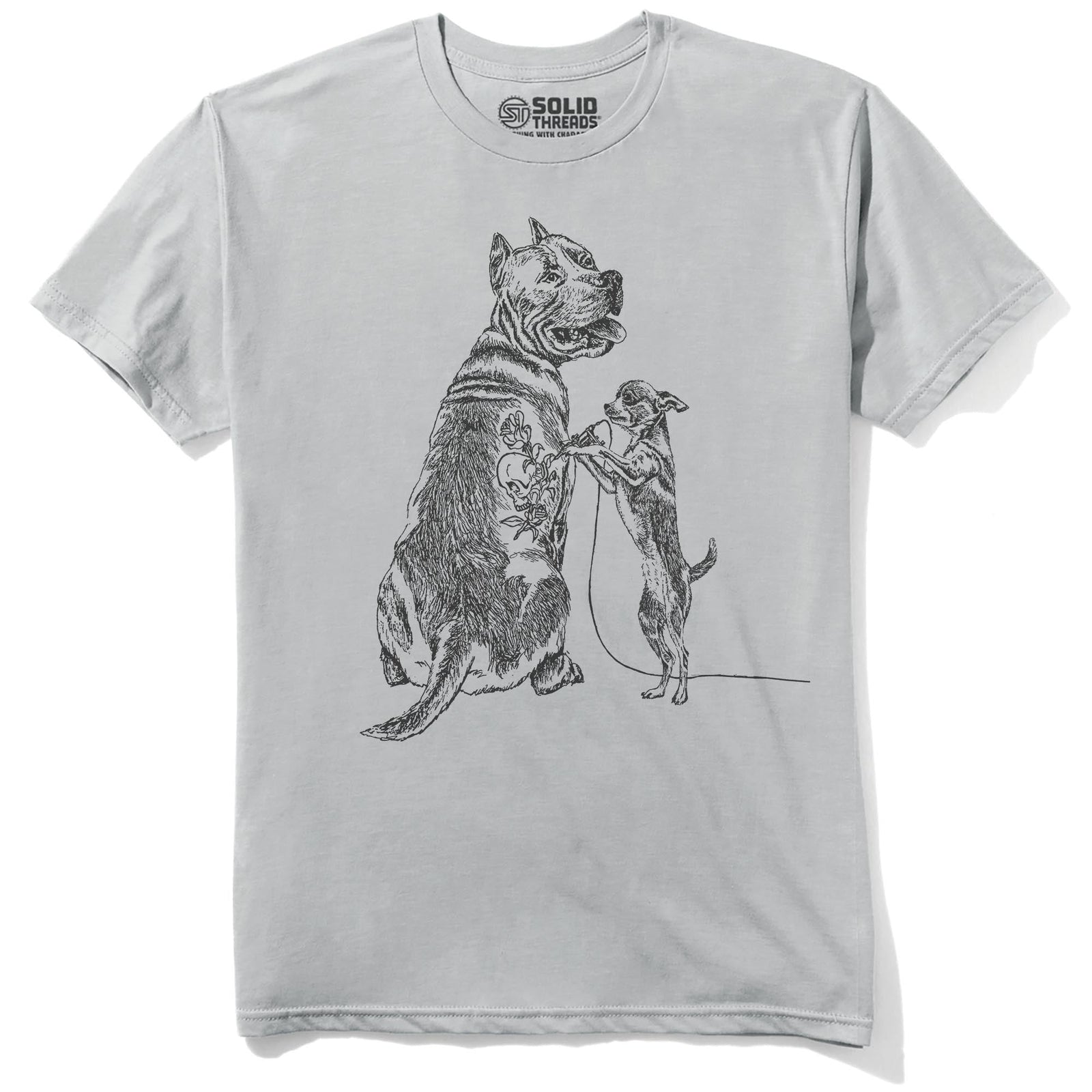 Getting Inked Cool Staple T-shirt in Silver - Front View
