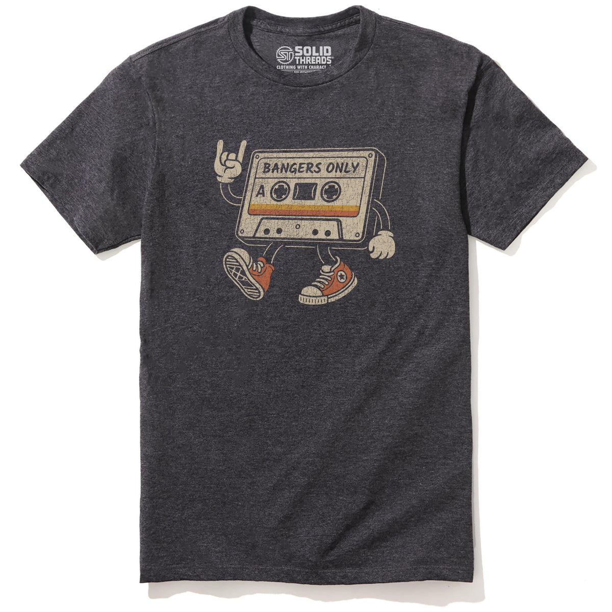 Bangers Only Vintage Staple T-shirt in Charcoal Heather - Front View