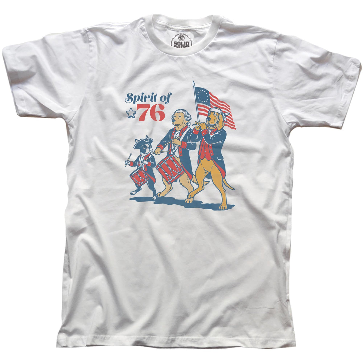 Founding Furballs Funny Signature T-shirt in White - Front View