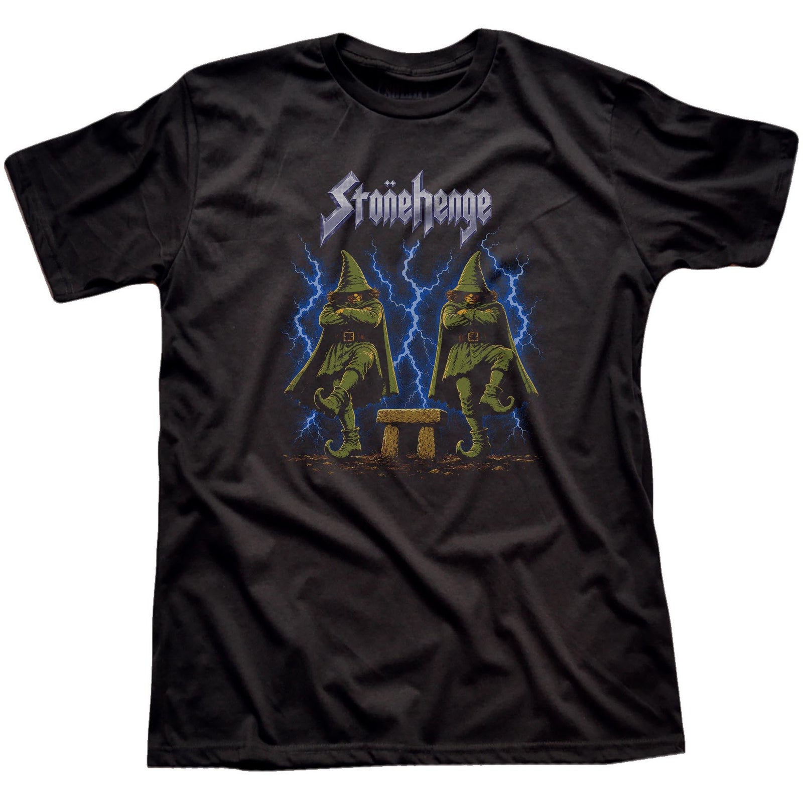 Stonehenge Vintage Signature T-shirt in Black - Front View