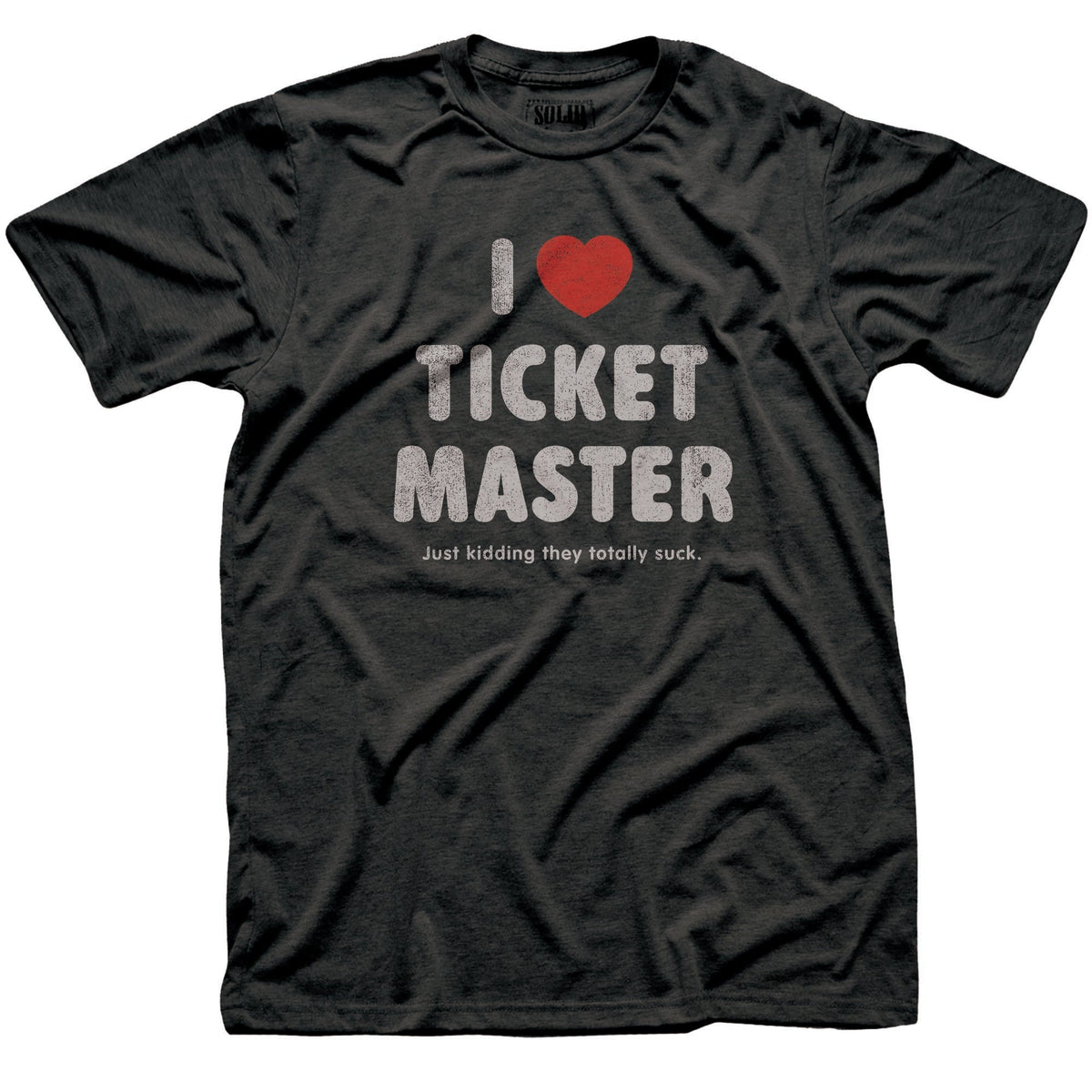 I Heart Ticketmaster (jk) Vintage Signature T-shirt in Dark Charcoal - Front View