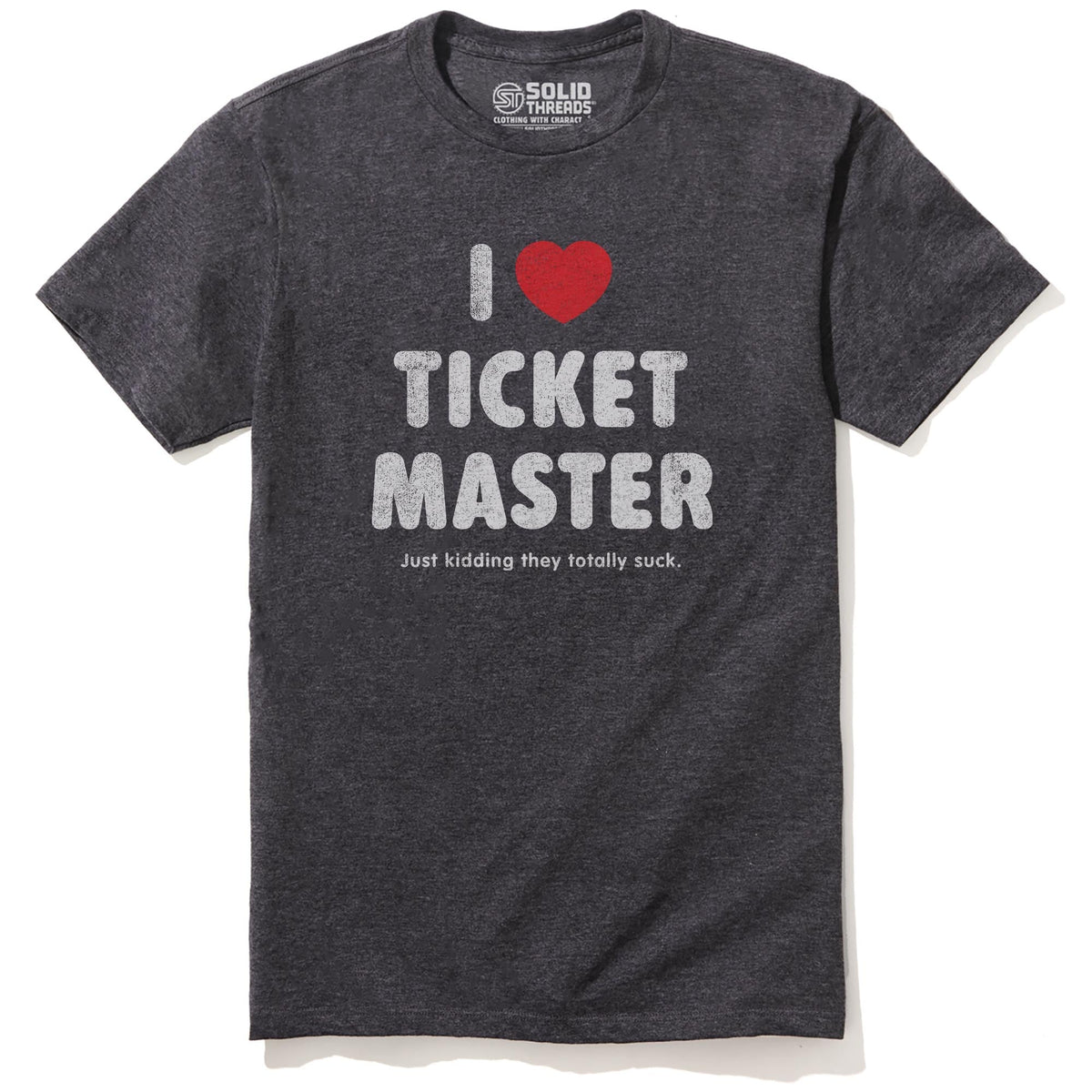 I Heart Ticketmaster (jk) Vintage Staple T-shirt in Charcoal Heather - Front View