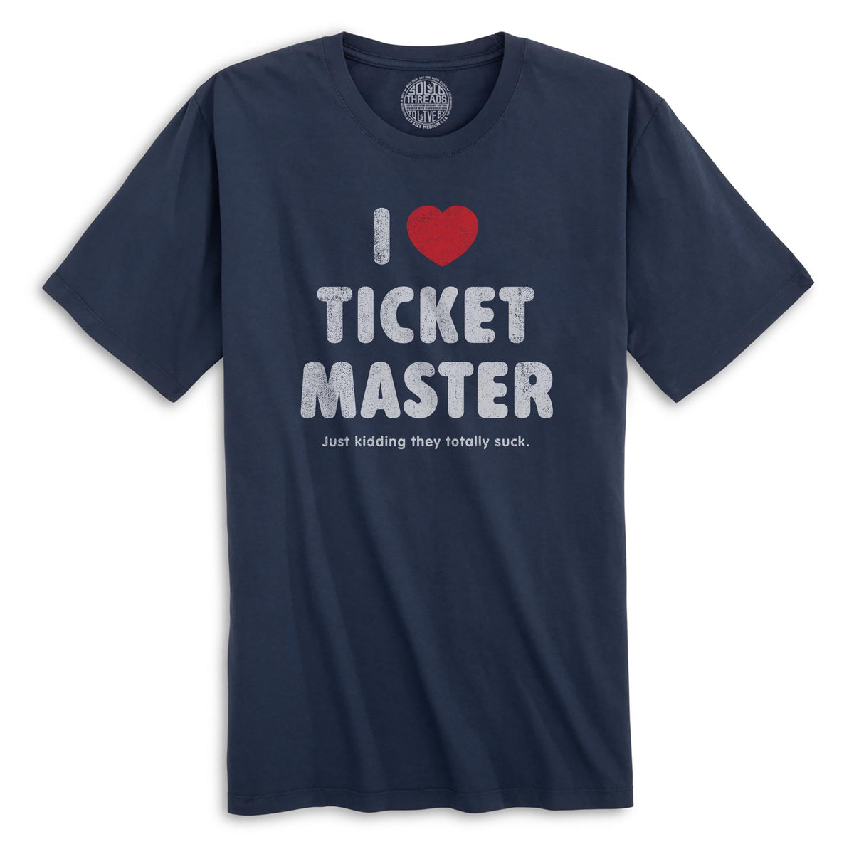 I Heart Ticketmaster (jk) Vintage Organic T-shirt in Navy - Front View