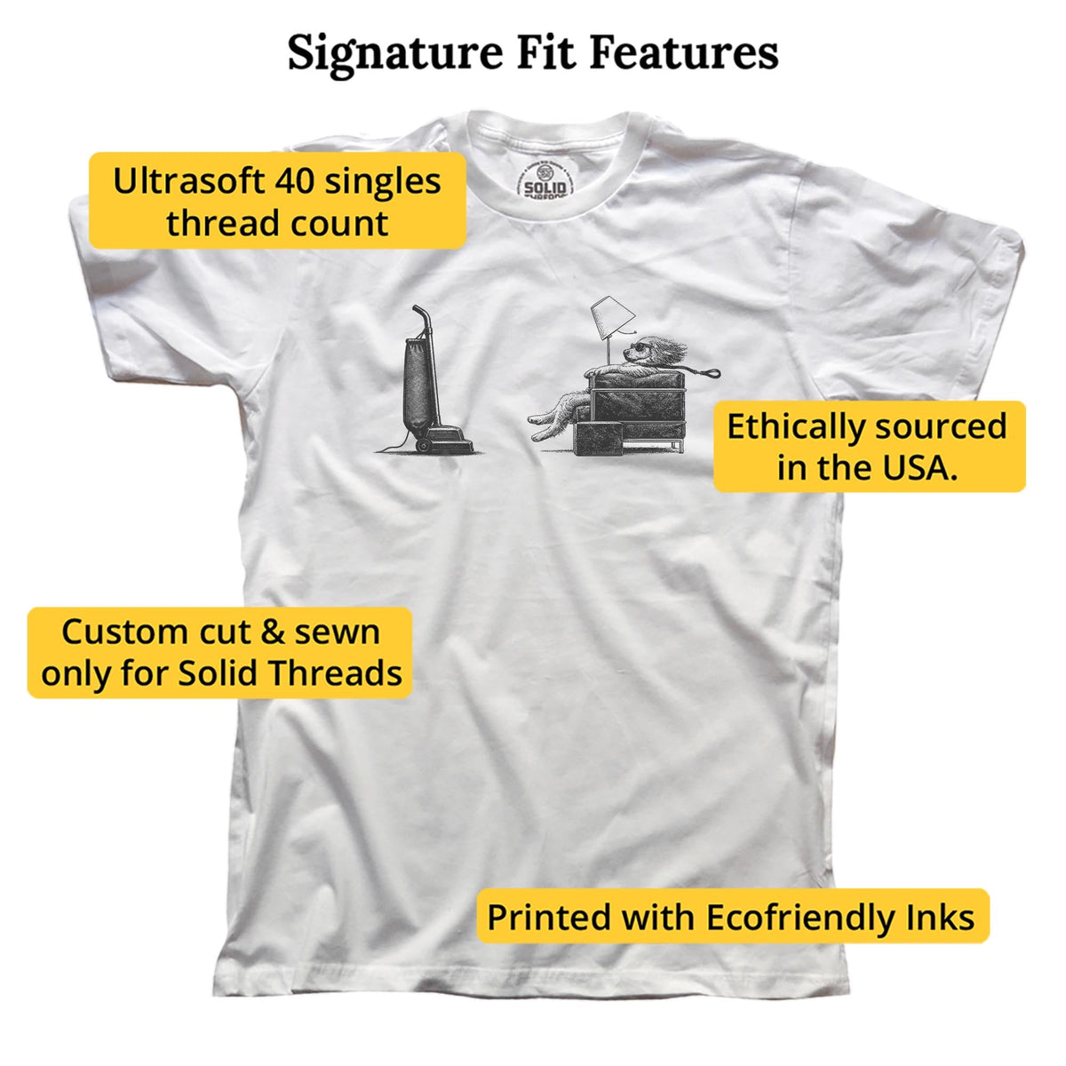 Blown Away Funny Signature T-shirt in White - Fit Attributes
