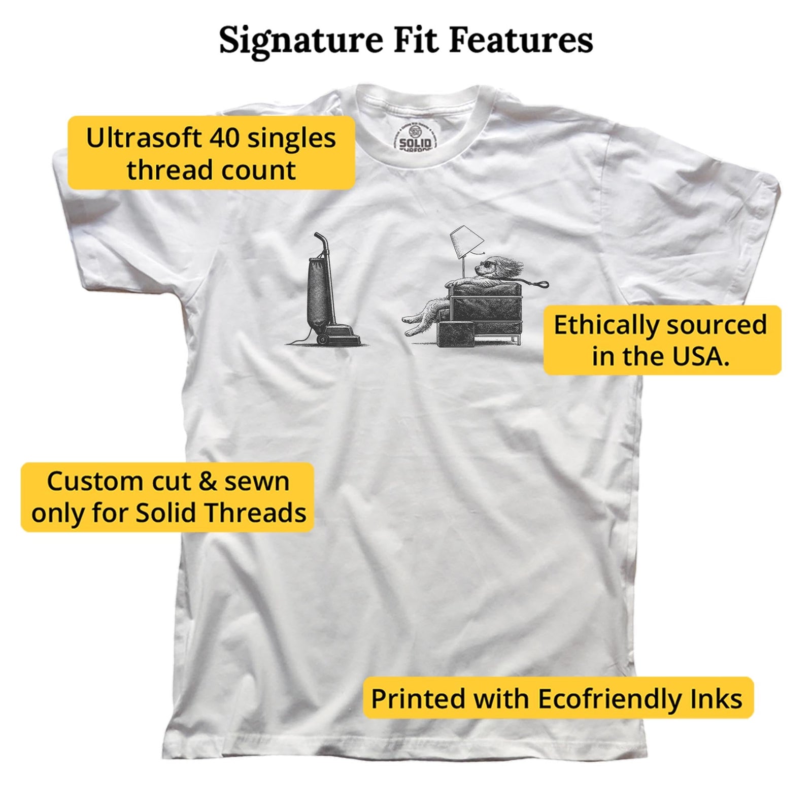 Blown Away Funny Signature T-shirt in White - Fit Attributes