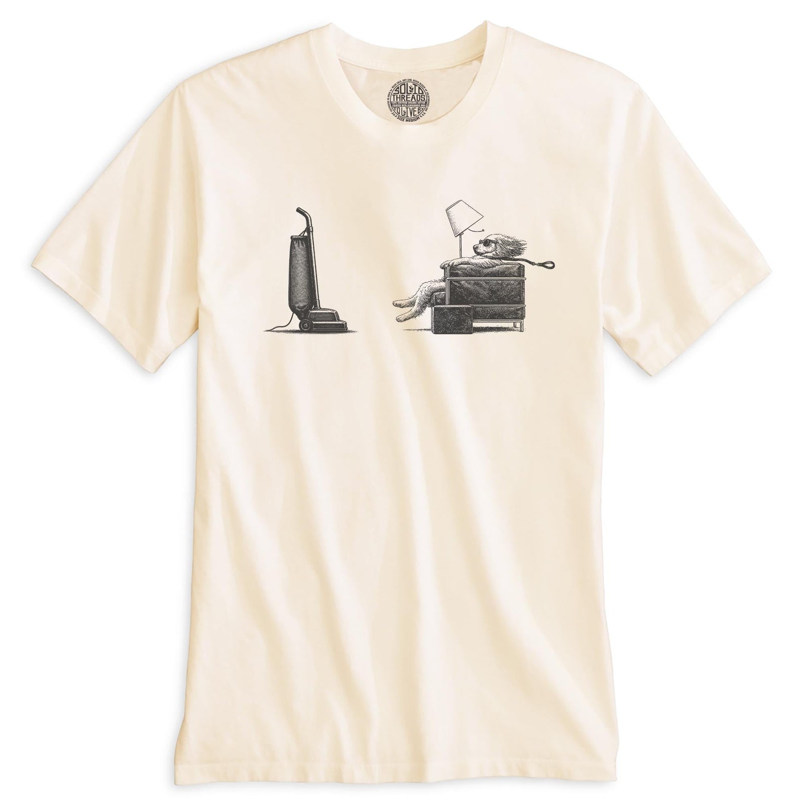 Blown Away Funny Organic T-shirt in Ivory - Front View