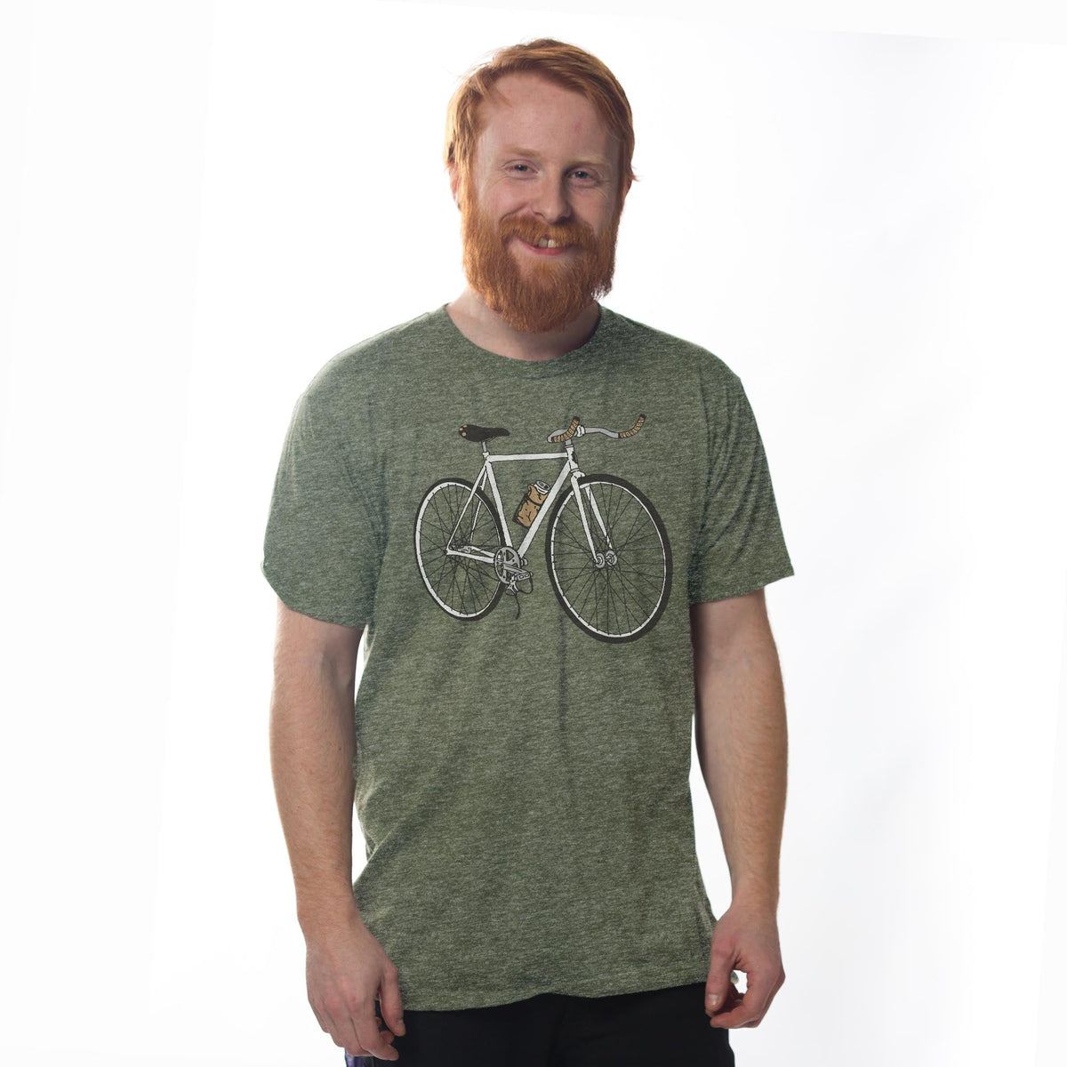 Roadie Cool Signature T-shirt in Triblend Olive On Model - Front View