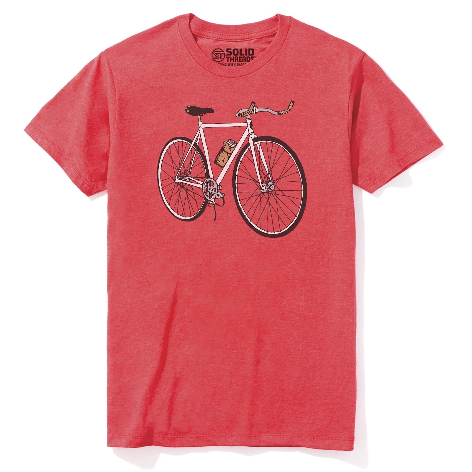 Roadie Cool Staple T-shirt in Red Heather - Front View