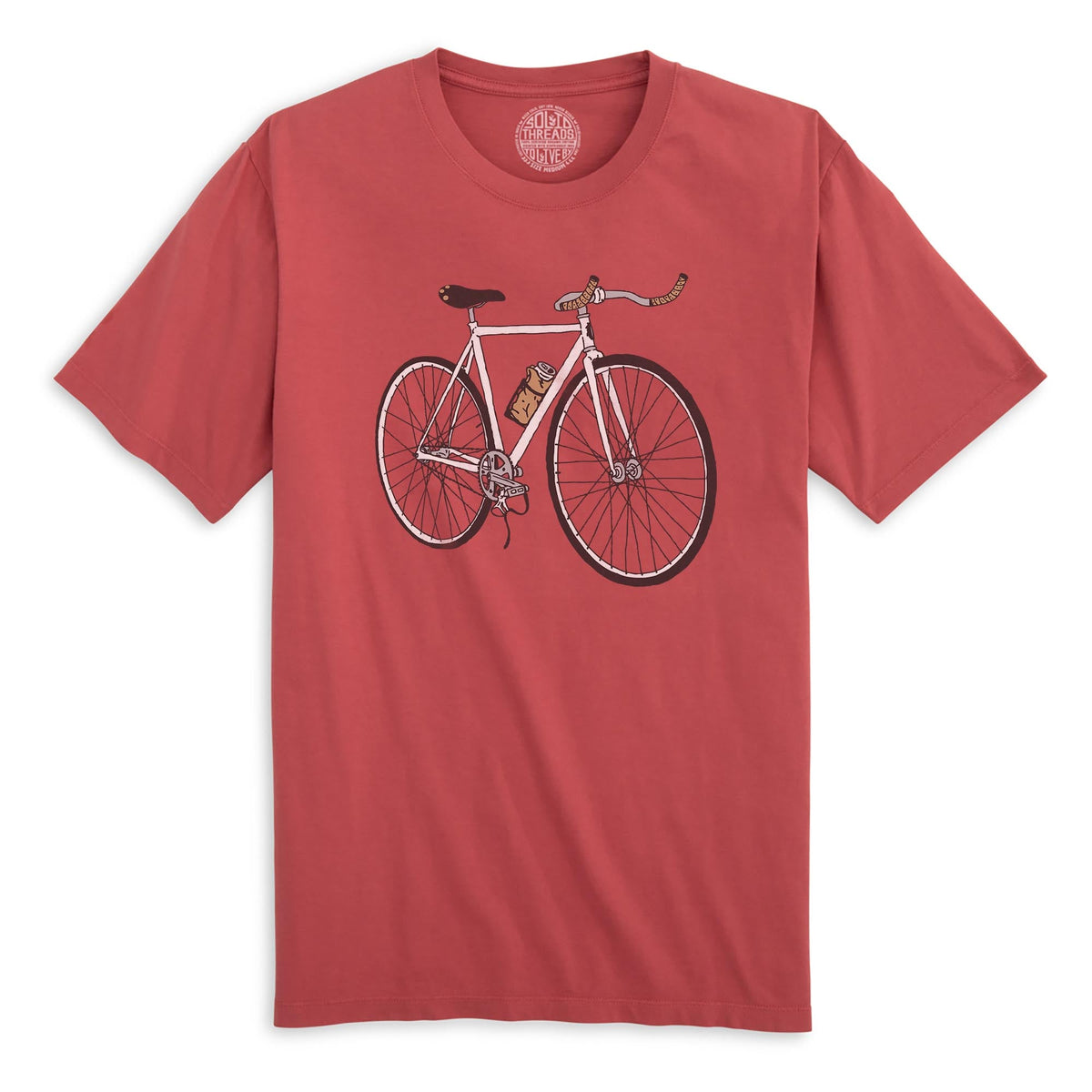 Roadie Cool Organic T-shirt in Brick - Front View