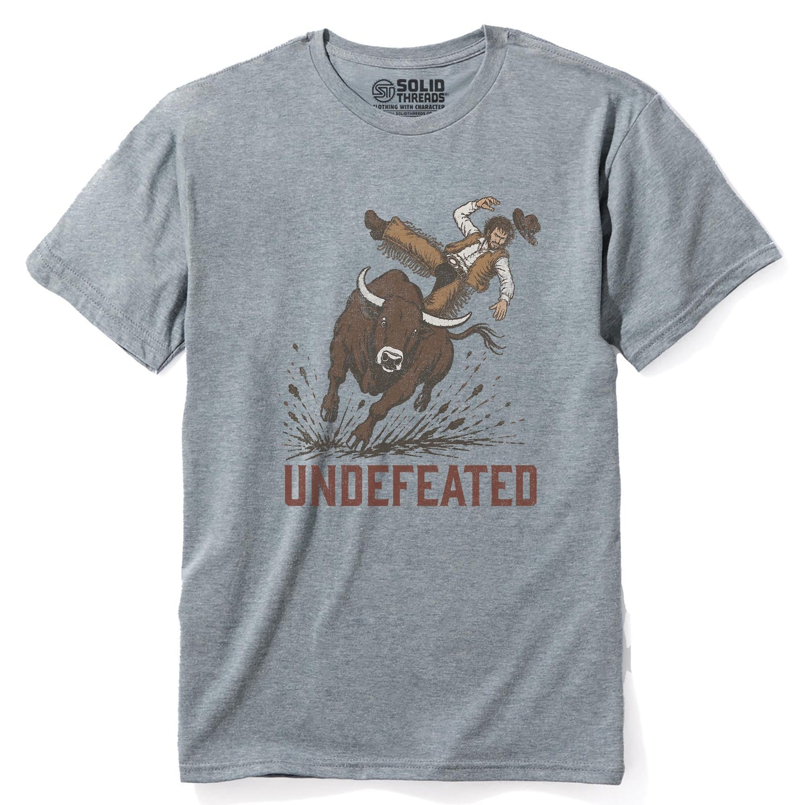 Undefeated Bull Vintage Staple T-shirt in Ash Heather - Front View