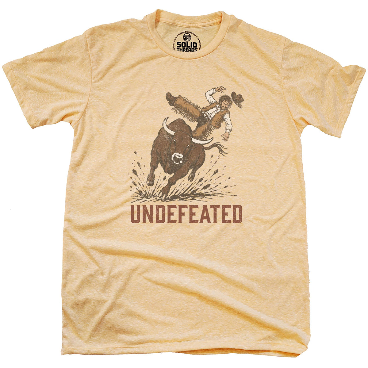 Undefeated Bull Vintage Signature T-shirt in Triblend Gold - Front View