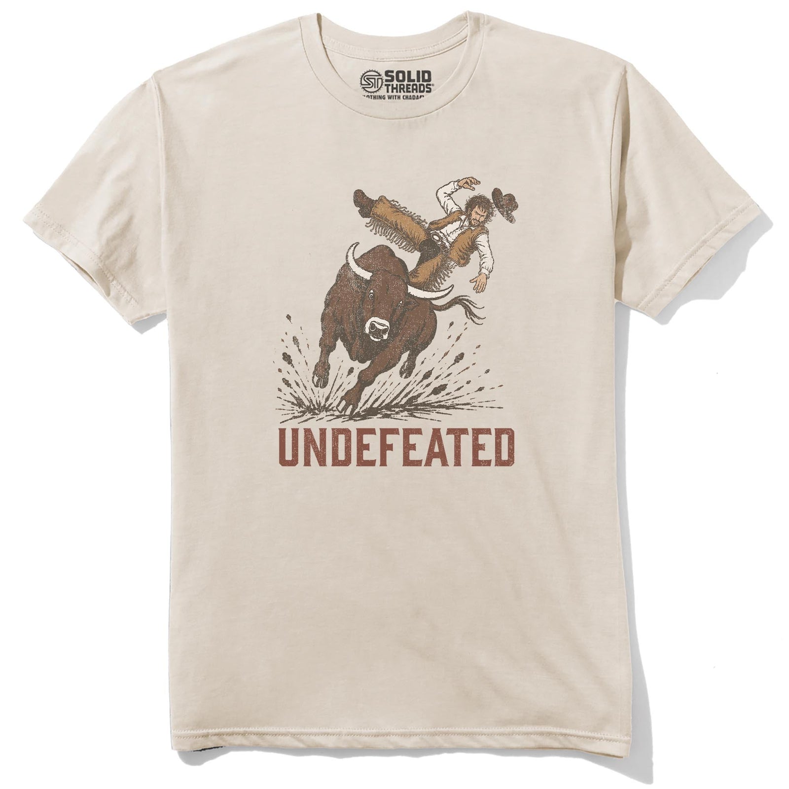 Undefeated Bull Vintage Staple T-shirt in Natural - Front View