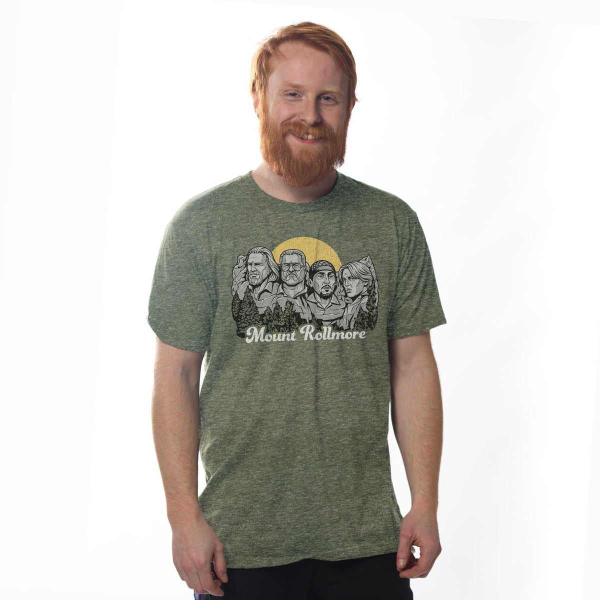 Mount Rollmore Vintage Signature T-shirt in Triblend Olive On Model - Front View