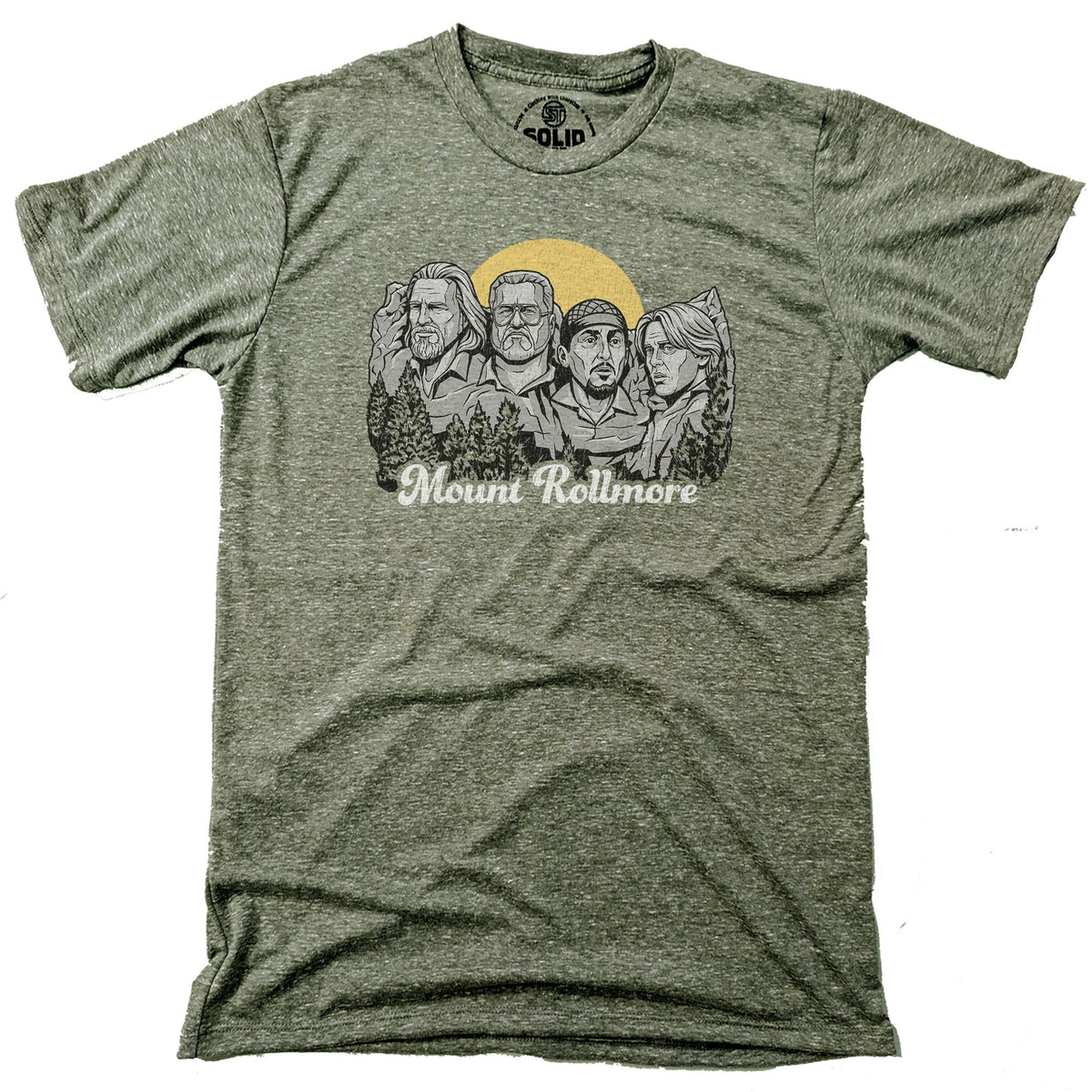 Mount Rollmore Vintage Signature T-shirt in Triblend Olive - Front View