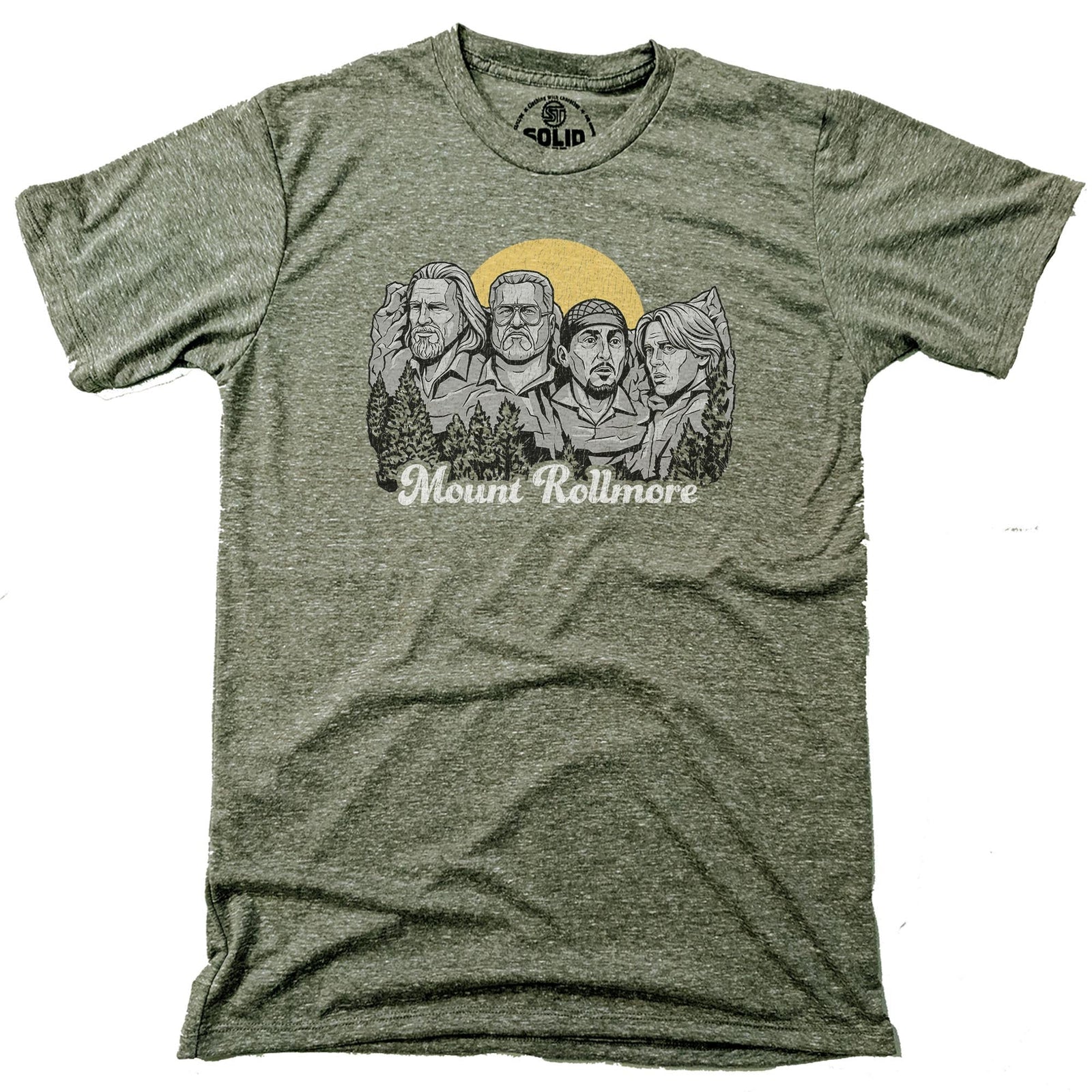 Mount Rollmore Vintage Signature T-shirt in Triblend Olive - Front View