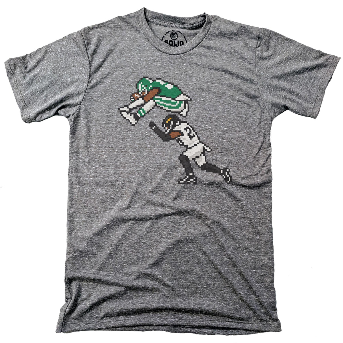 Philly 16-bit Football Cool Signature T-shirt in Triblend Grey - Front View