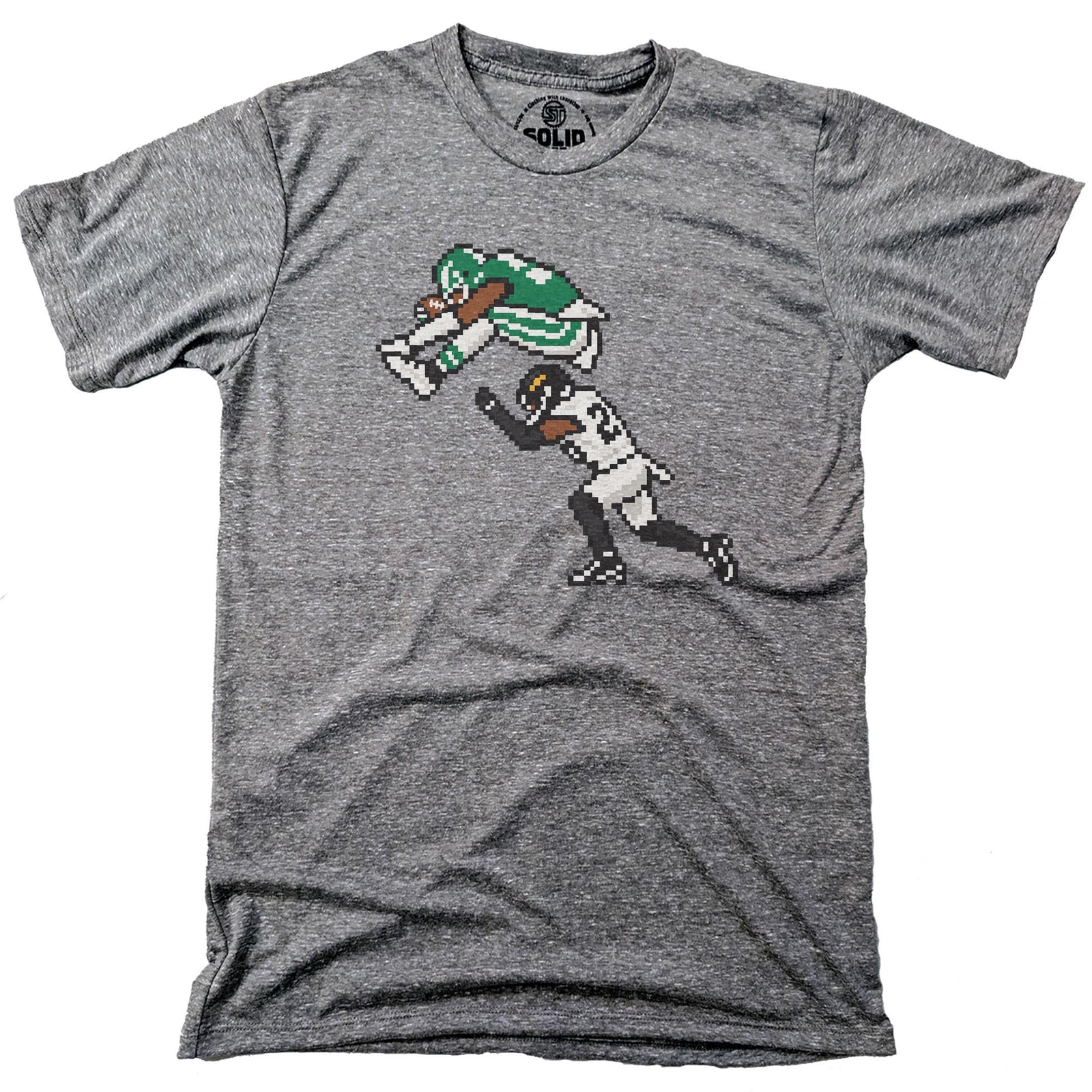 Philly 16-bit Football Cool Signature T-shirt in Triblend Grey - Front View